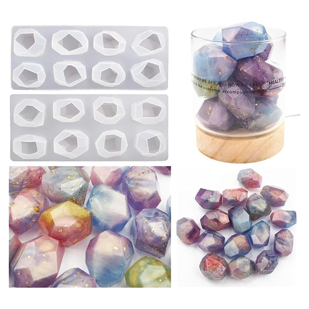 Molde de Silicona para Resina QTTLLI - Diamante 2 Piezas 3.81x2.54cm