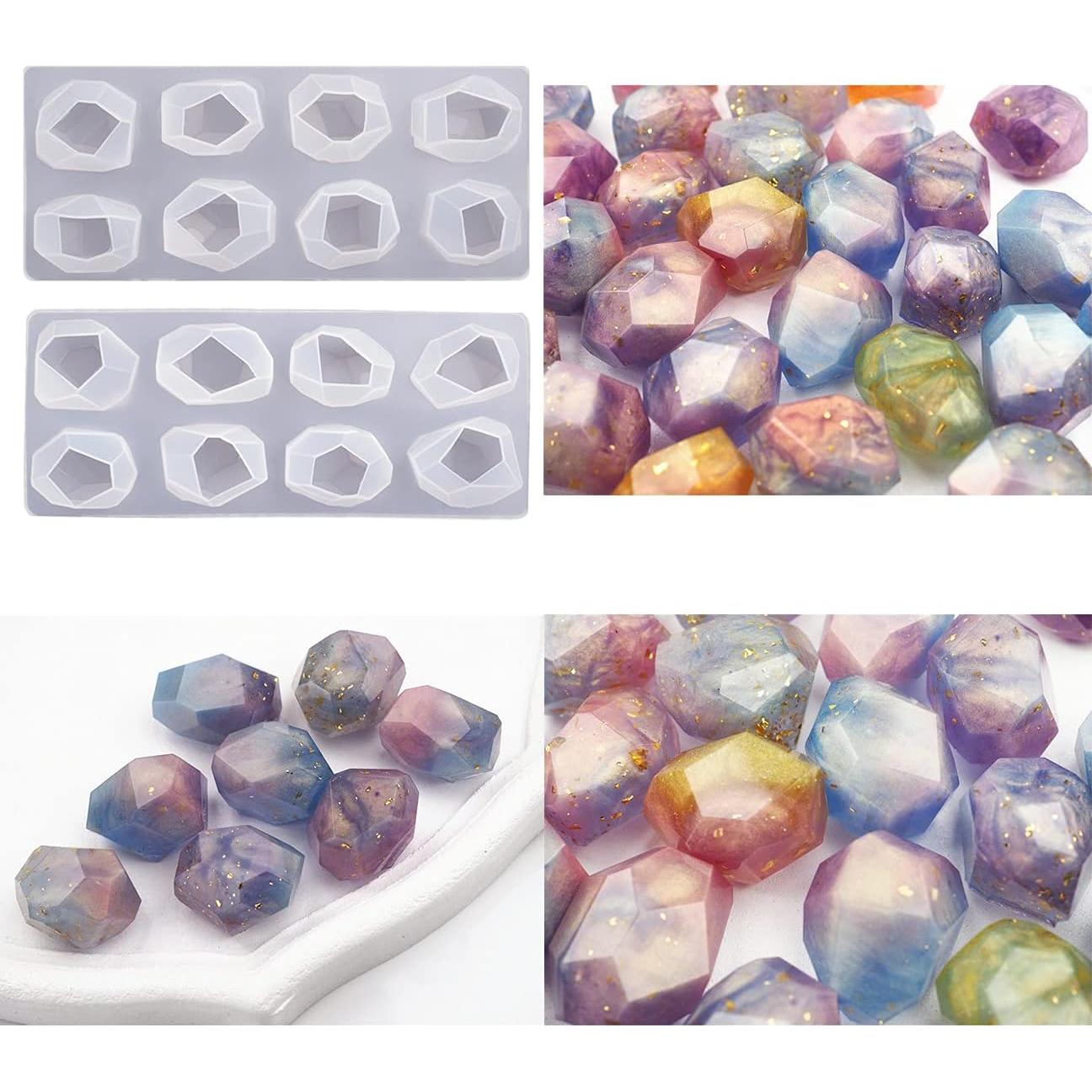 Molde de Silicona para Resina QTTLLI - Diamante 2 Piezas 3.81x2.54cm