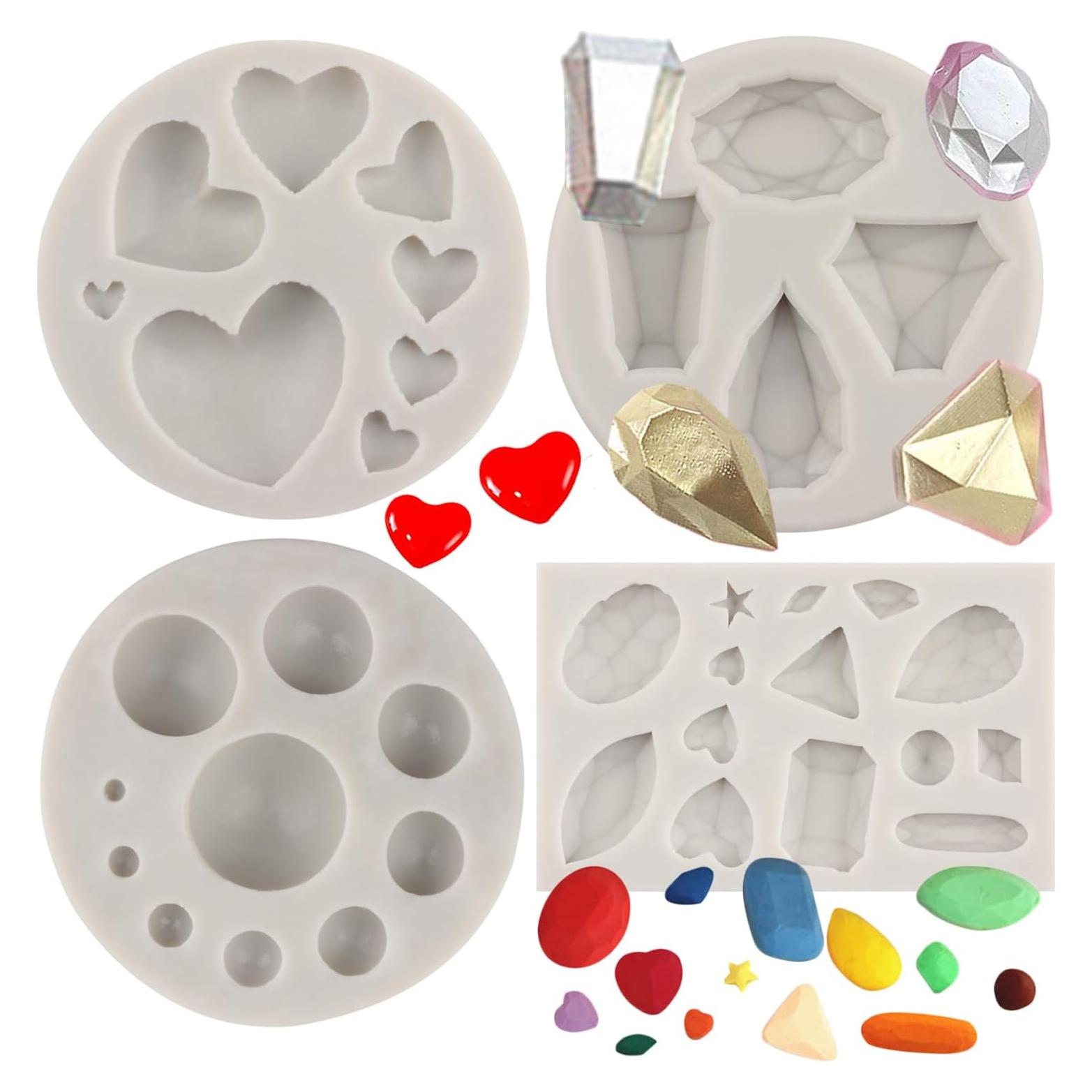 Moldes de Silicona Sijiangmold Set de 4 para Fondant y Chocolate