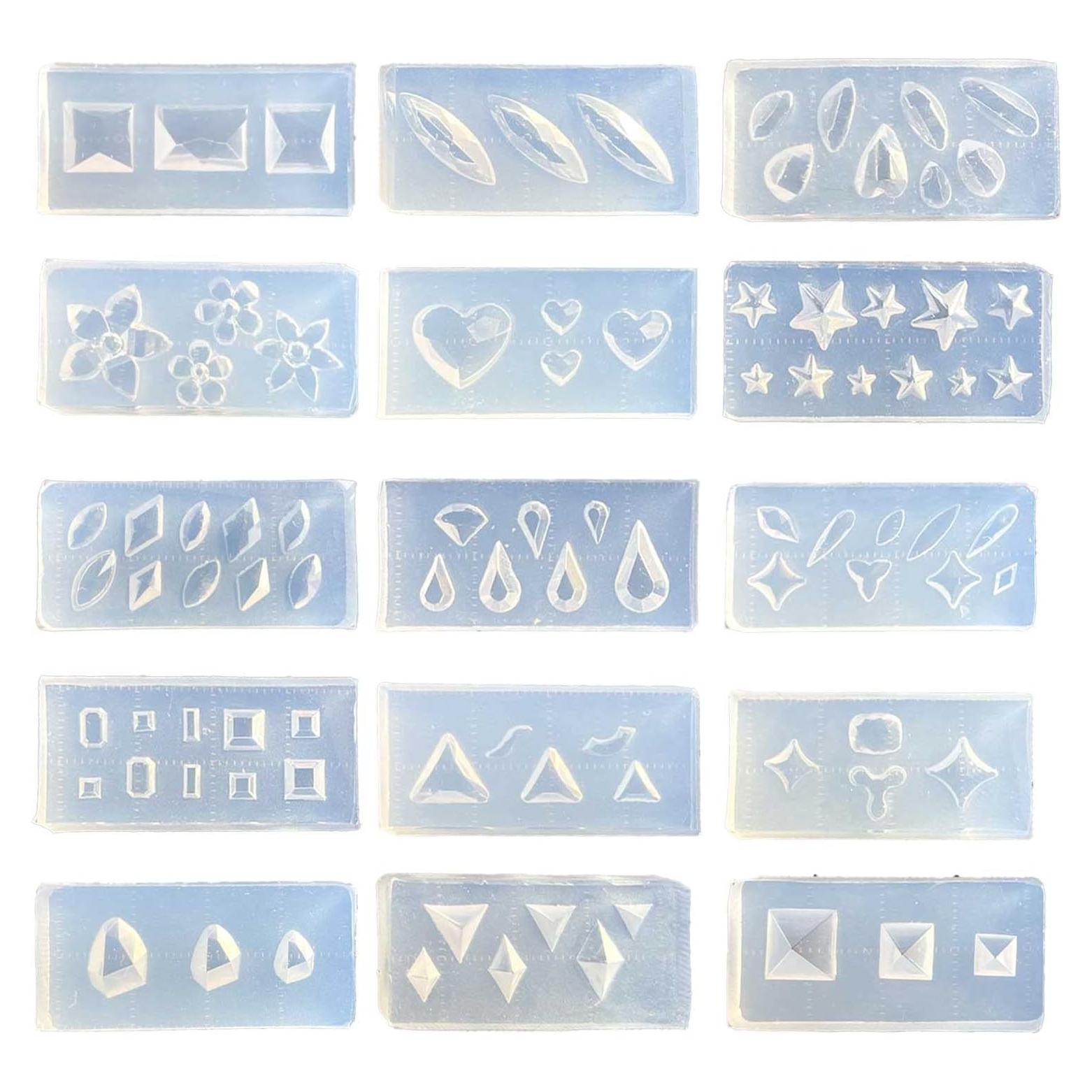 15 Moldes de Silicona Corazón Facetados para Uñas DIY unahtinr
