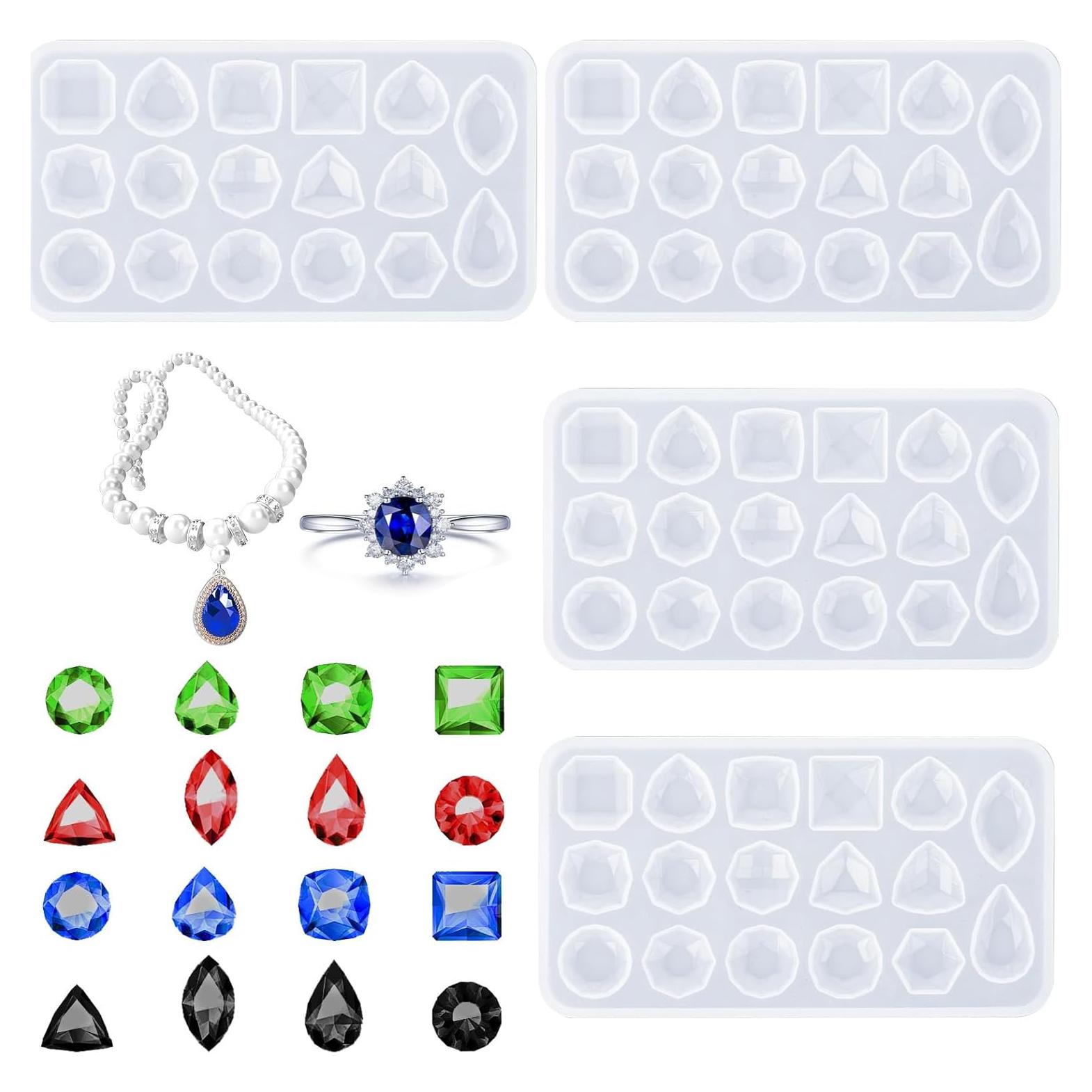 4 Moldes de Silicona para Resina Epóxica QfwdfcTrenz 11x6cm