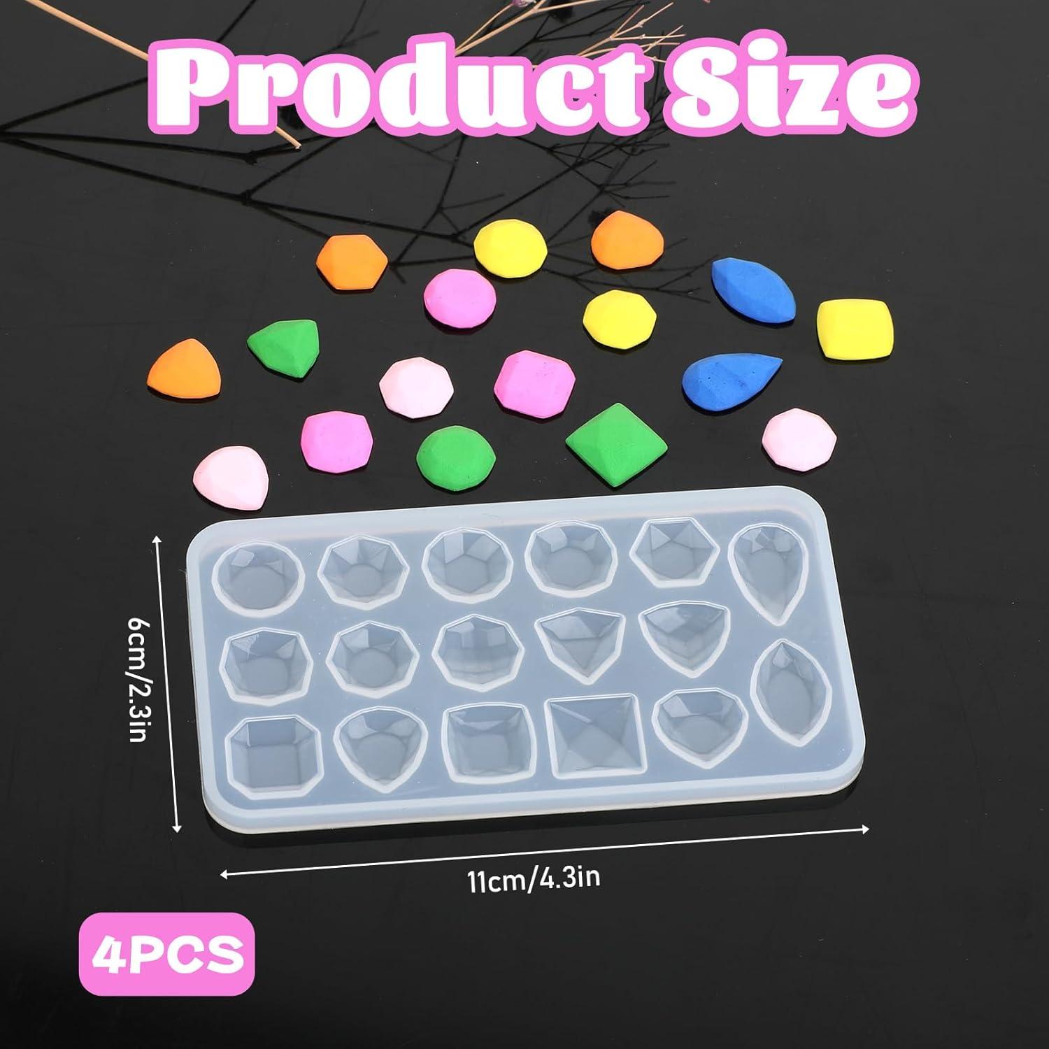 4 Moldes de Silicona para Resina Epóxica QfwdfcTrenz 11x6cm