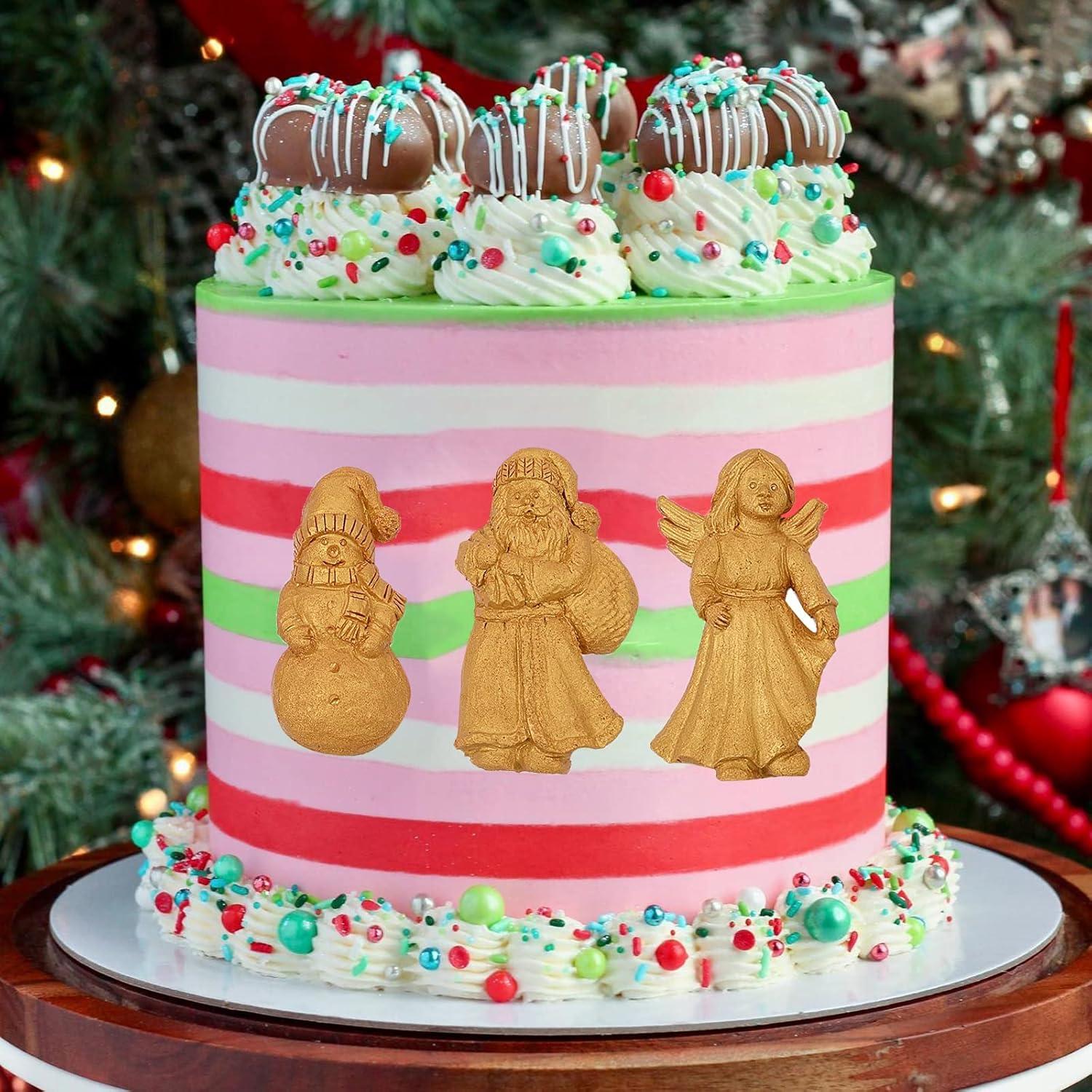 Moldes de Silicona de Navidad 2 Pcs - Santa y Copo de Nieve