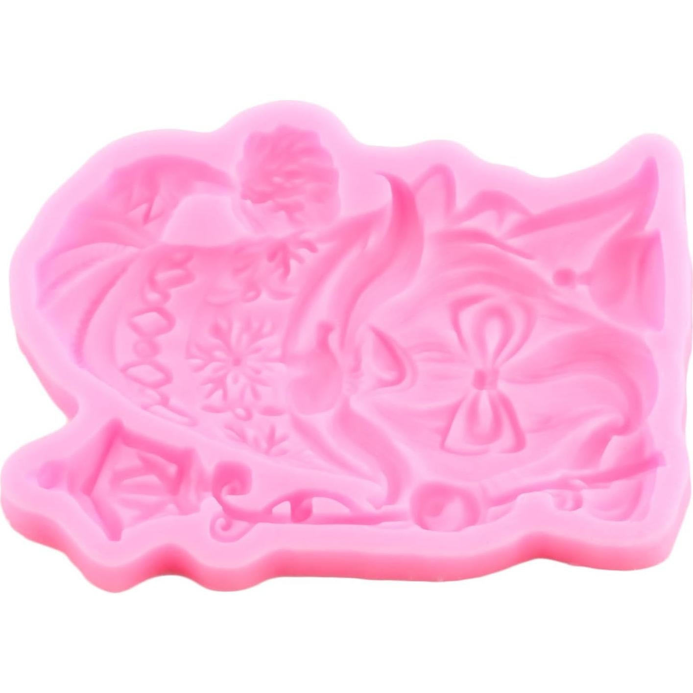 Christmas Silicone Mold Santa Claus Fondant Molds for Cake Decoration Cupcake Topper Sugar Craft Chocolate Candy Gum Paste Polymer