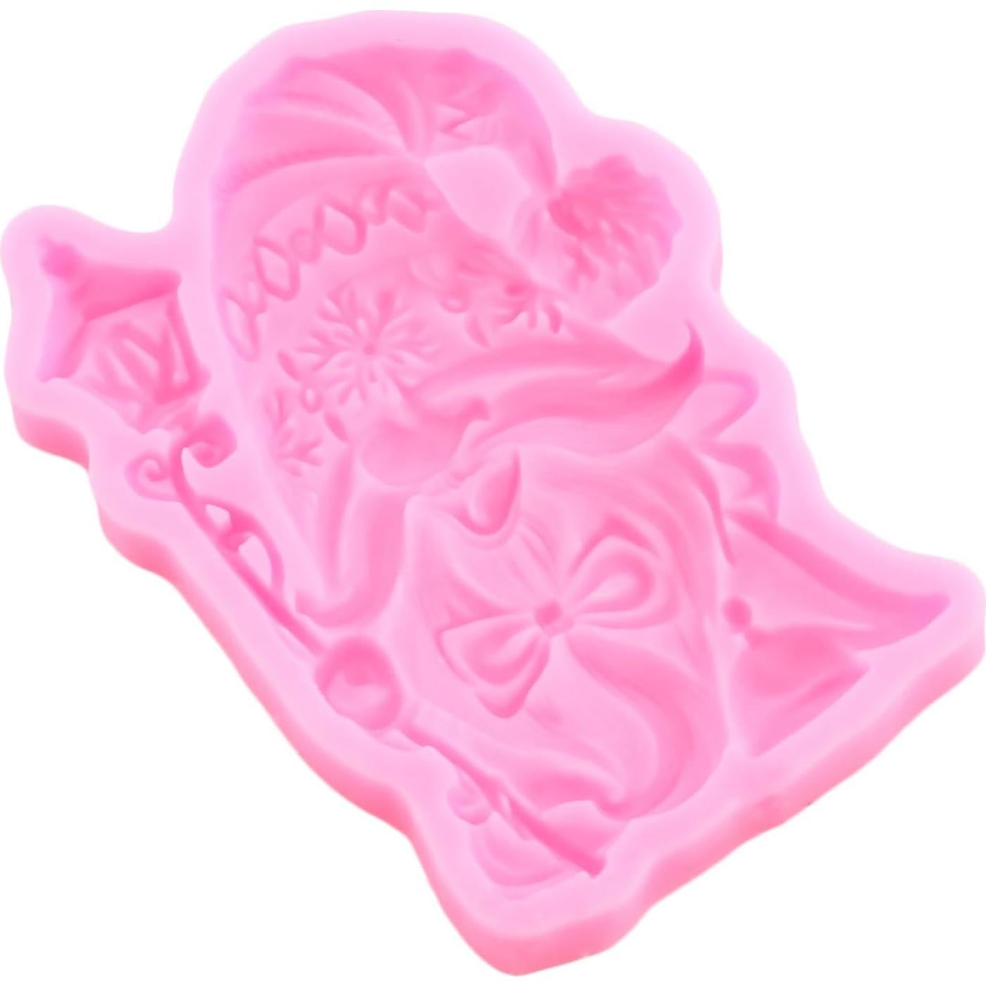 Christmas Silicone Mold Santa Claus Fondant Molds for Cake Decoration Cupcake Topper Sugar Craft Chocolate Candy Gum Paste Polymer