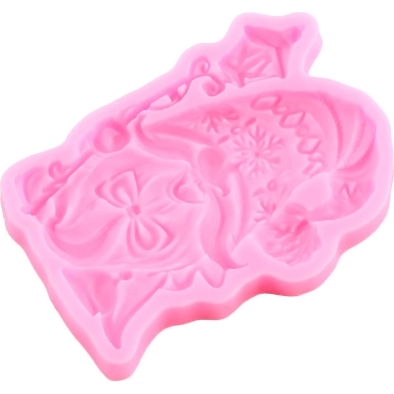 Christmas Silicone Mold Santa Claus Fondant Molds for Cake Decoration Cupcake Topper Sugar Craft Chocolate Candy Gum Paste Polymer