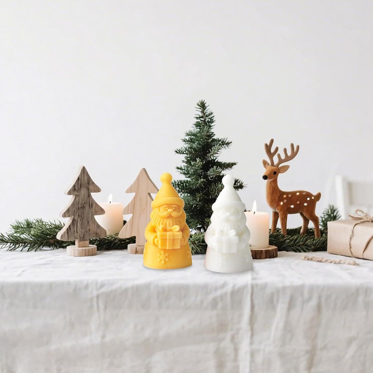 Moldes de Velas de Santa 3D SEIHDHIK Silicona 9.4x5.5cm