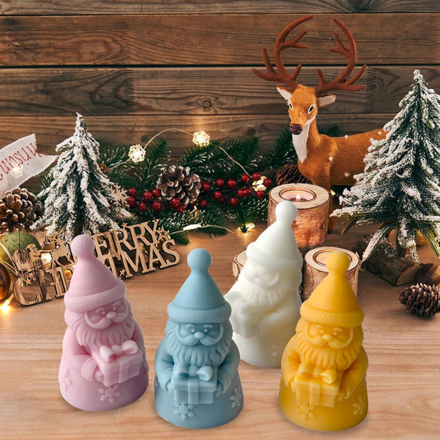 Moldes de Velas de Santa 3D SEIHDHIK Silicona 9.4x5.5cm