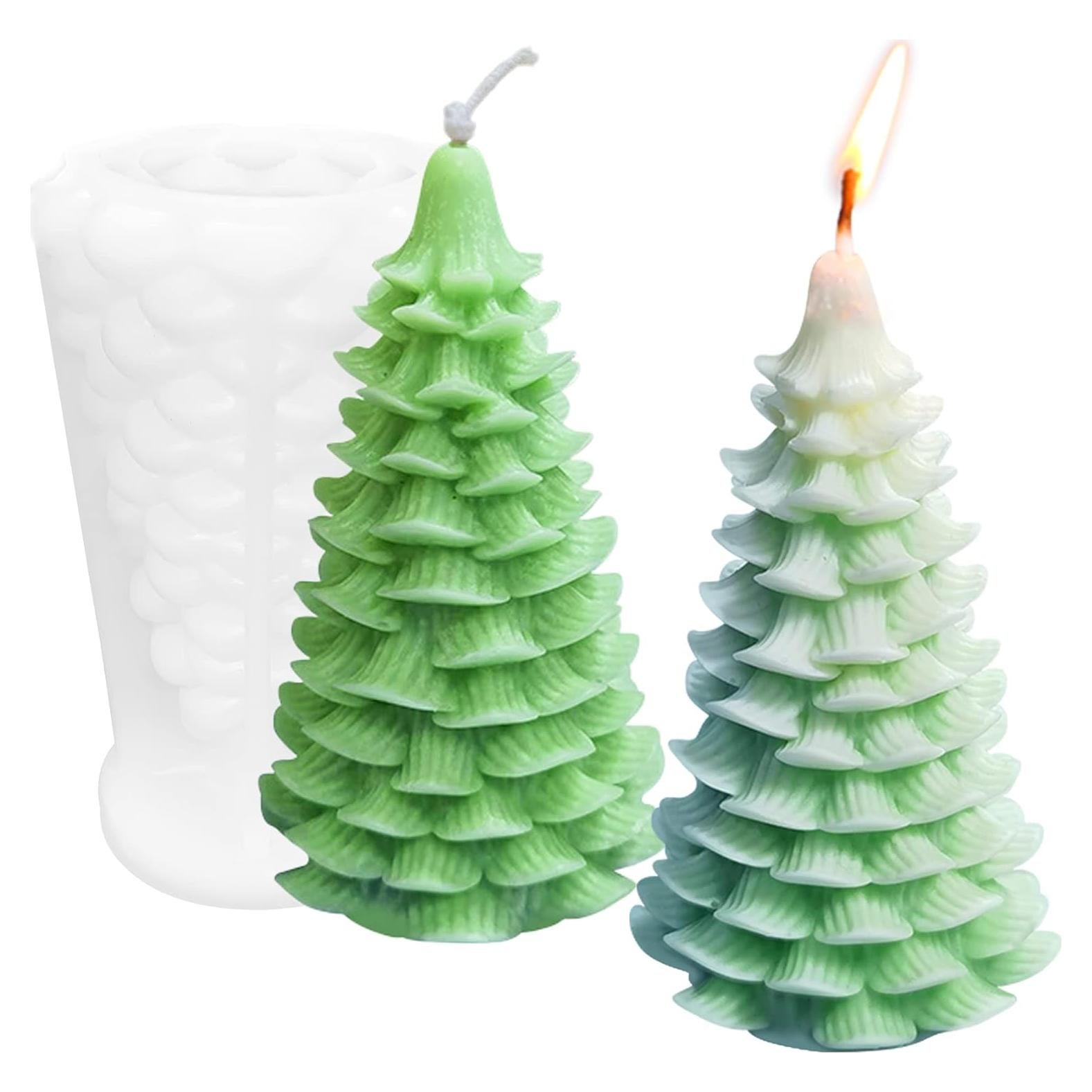 Molde de Vela 3D Árbol de Navidad ZAKVOOR Silicona 7x10 cm