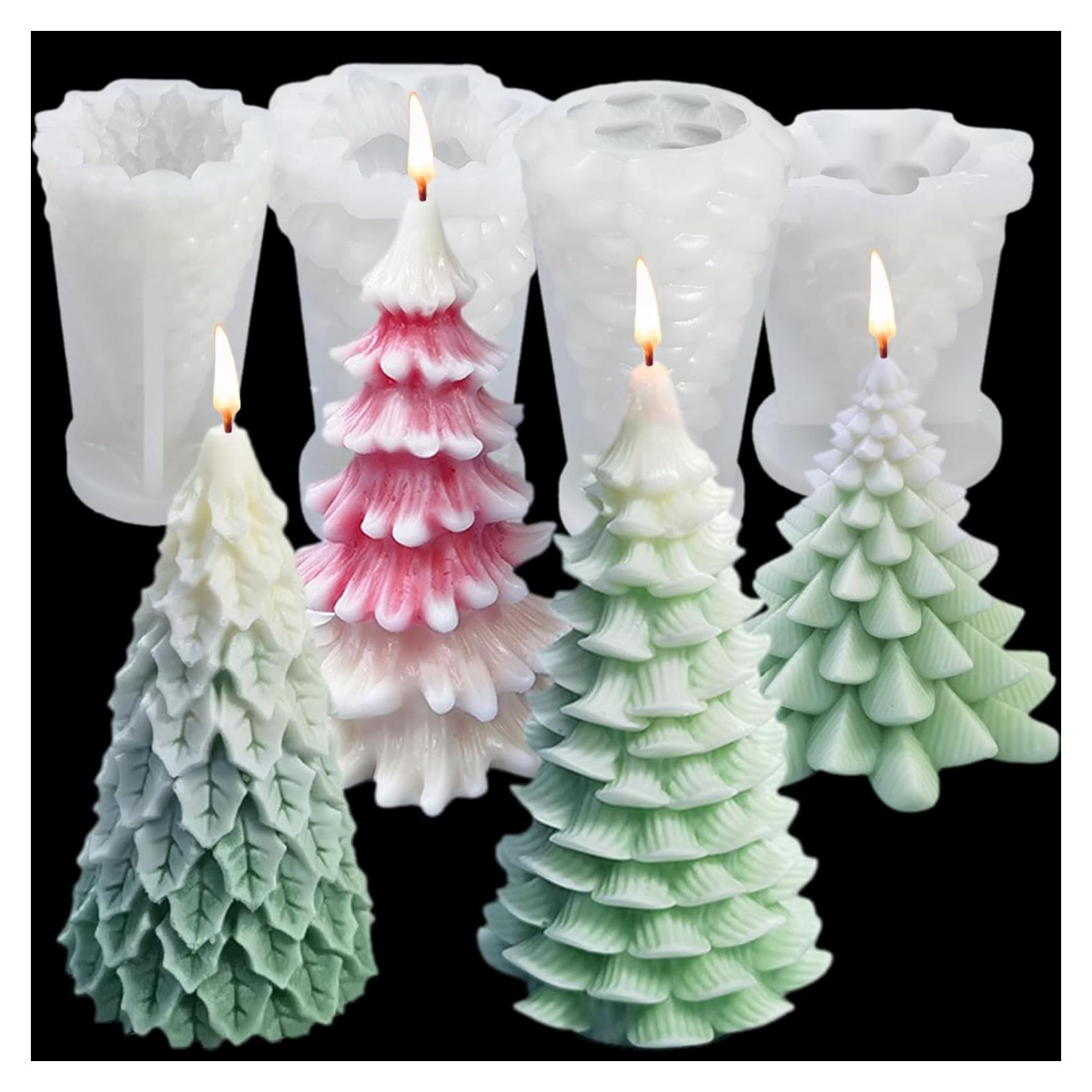 4 Moldes de Silicona para Vela Árbol de Navidad TOPYS