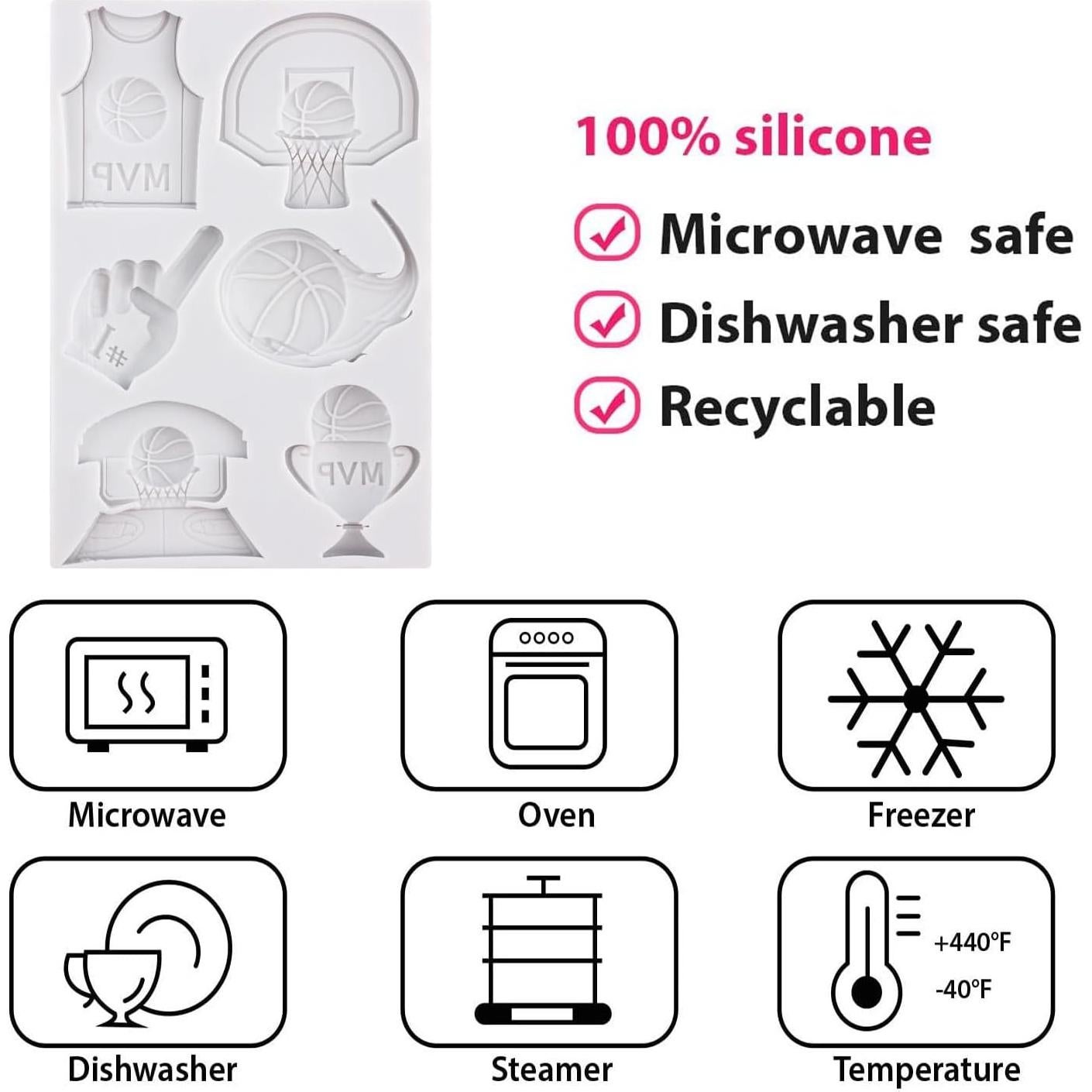 Molde de Silicona para Fondant Baloncesto QDMOLDS 8x8 cm