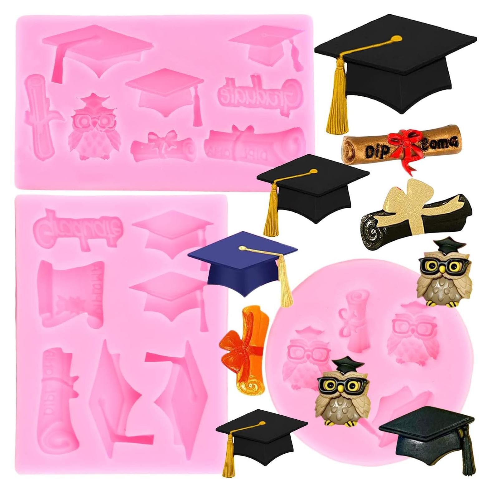 Molde de Silicona de Graduación ZiXiang - 3 Piezas para Pasteles