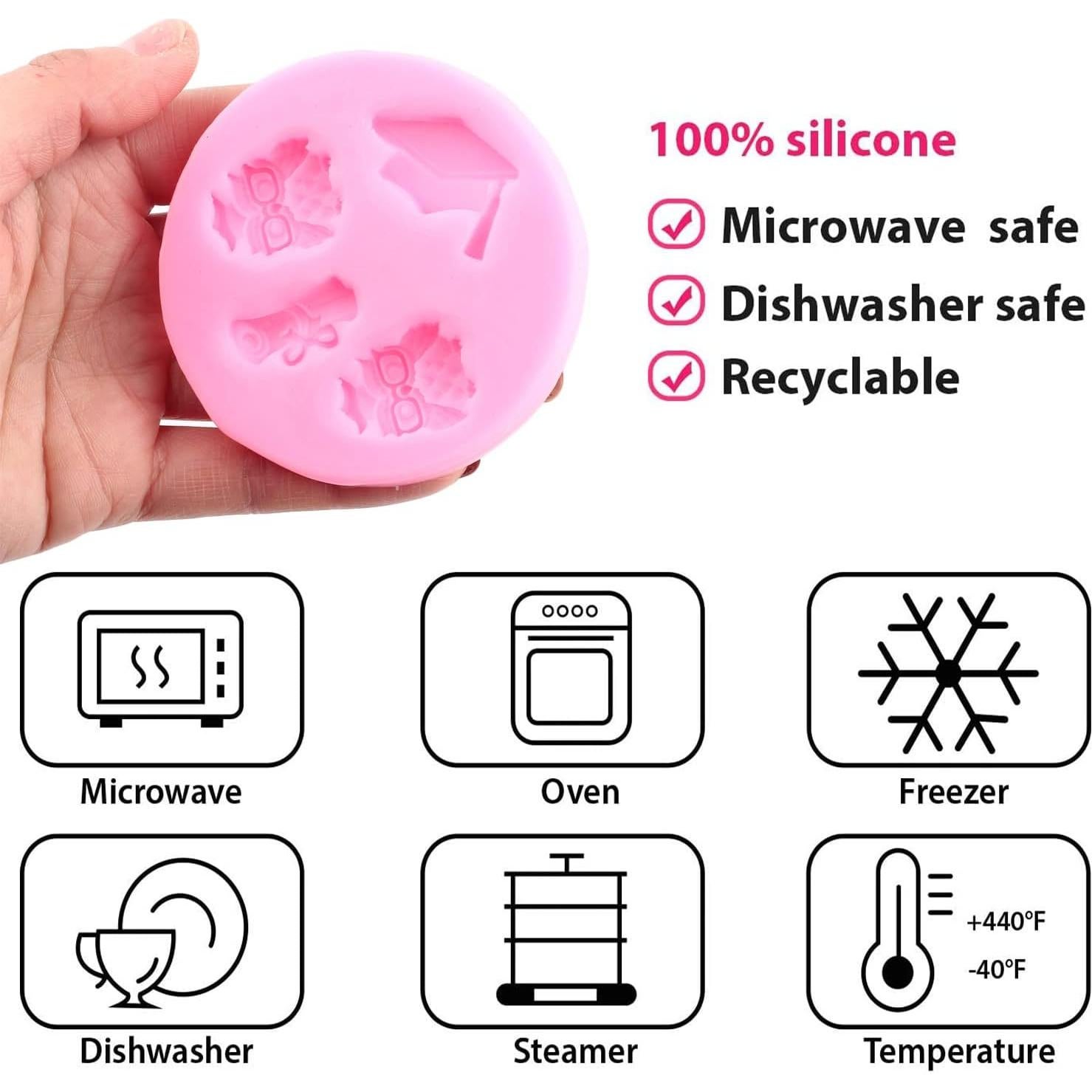 Molde de Silicona de Graduación ZiXiang - 3 Piezas para Pasteles