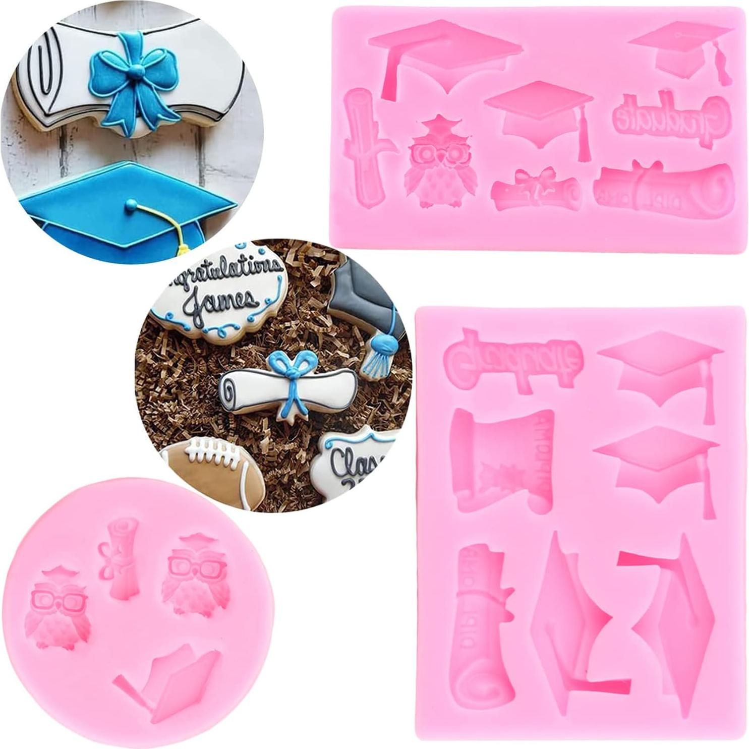 Molde de Silicona de Graduación ZiXiang - 3 Piezas para Pasteles