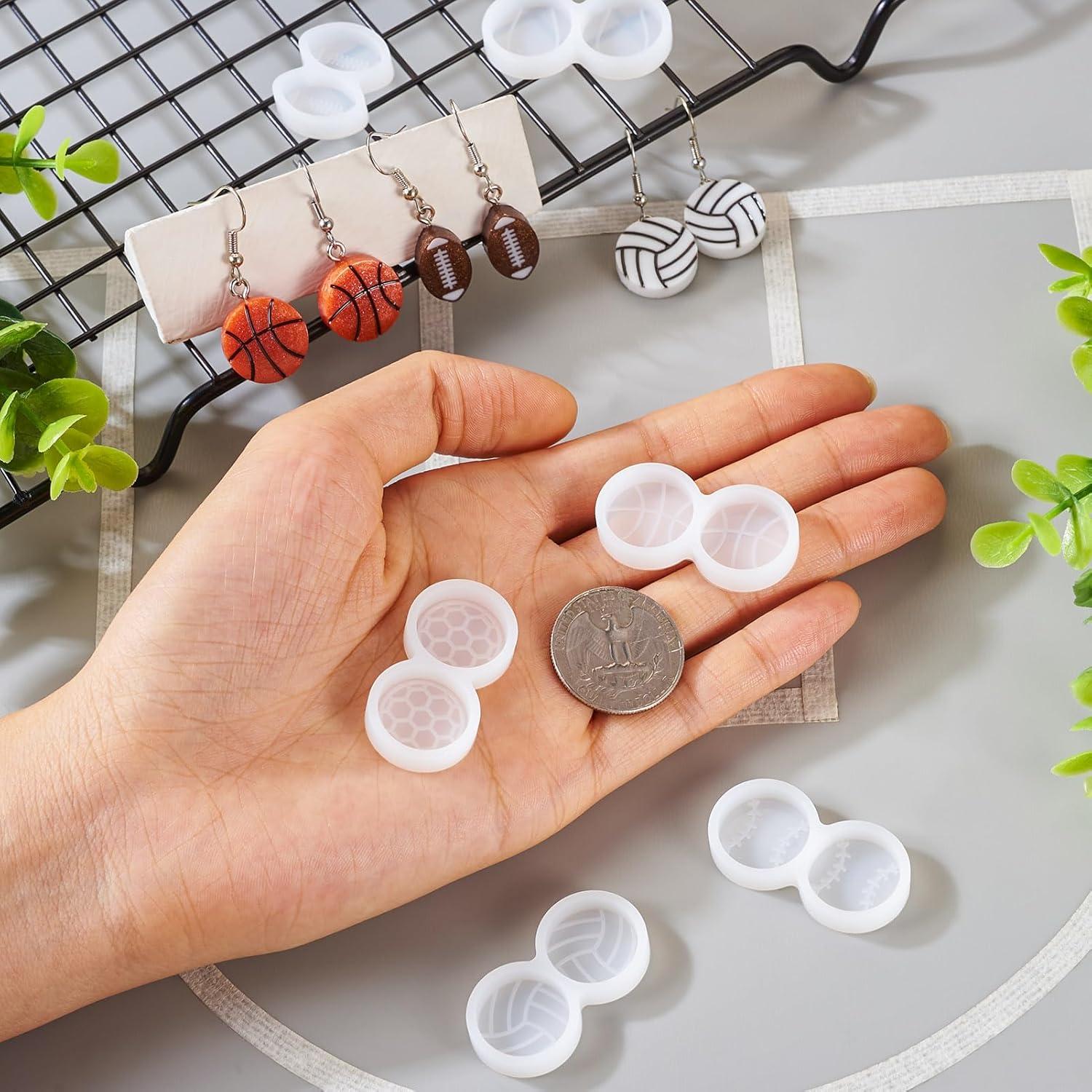 Moldes de Silicona para Pendientes Deportivos Magibeads 6Pcs 16mm