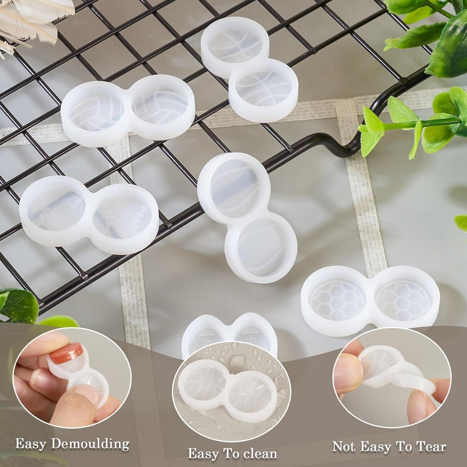 Moldes de Silicona para Pendientes Deportivos Magibeads 6Pcs 16mm