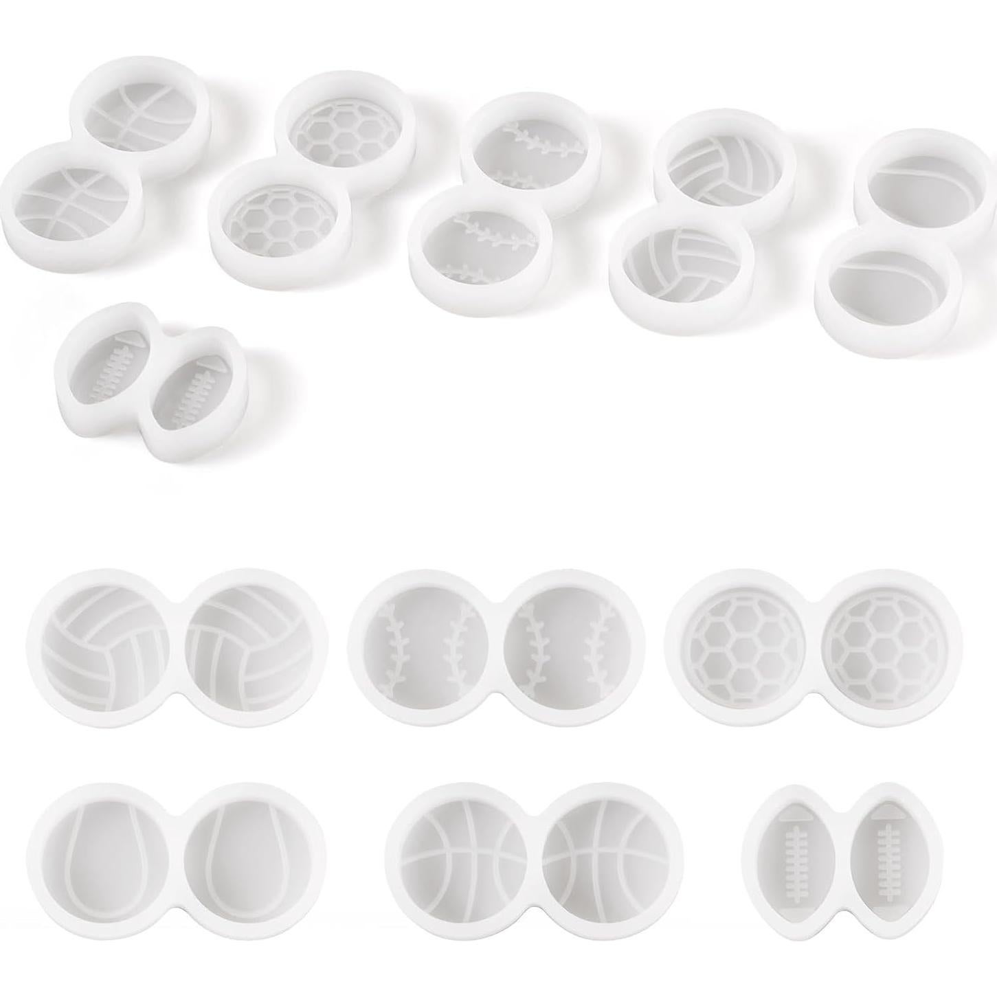 Moldes de Silicona para Pendientes Deportivos Magibeads 6Pcs 16mm
