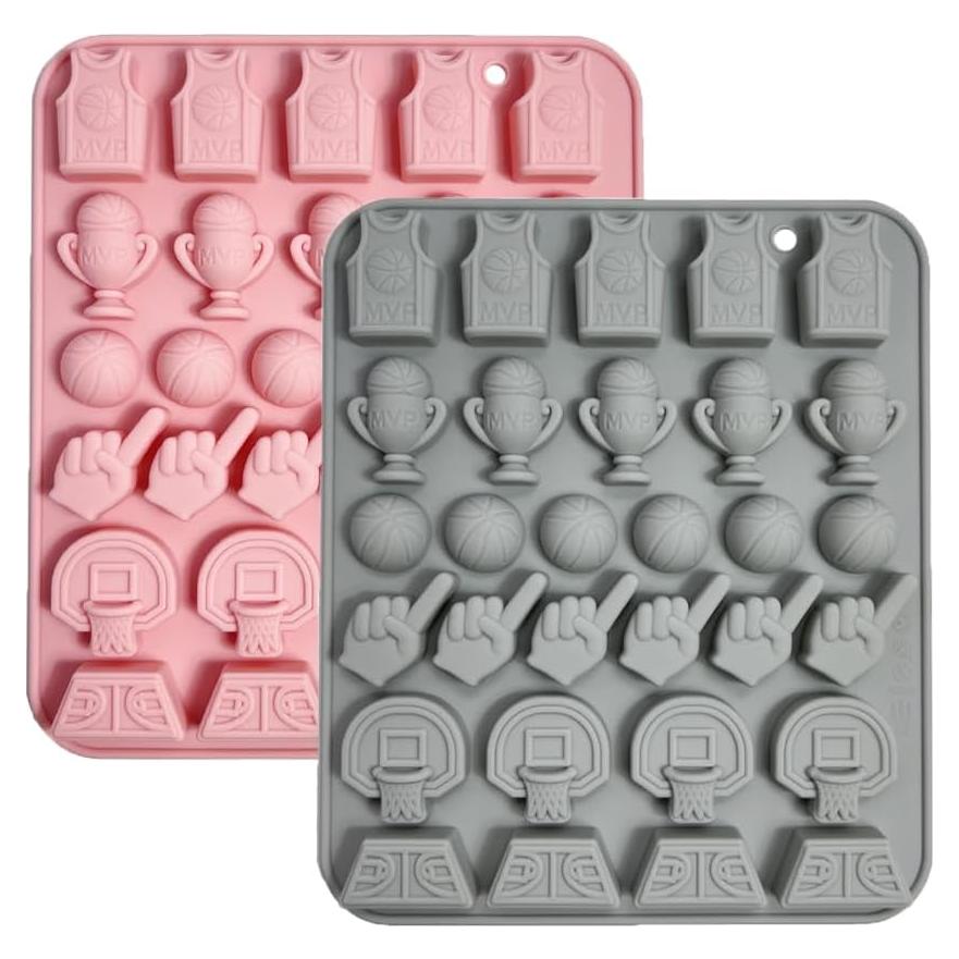 Moldes de Fondant de Baloncesto Jutcll - 2 Piezas Silicona 20.1x17cm
