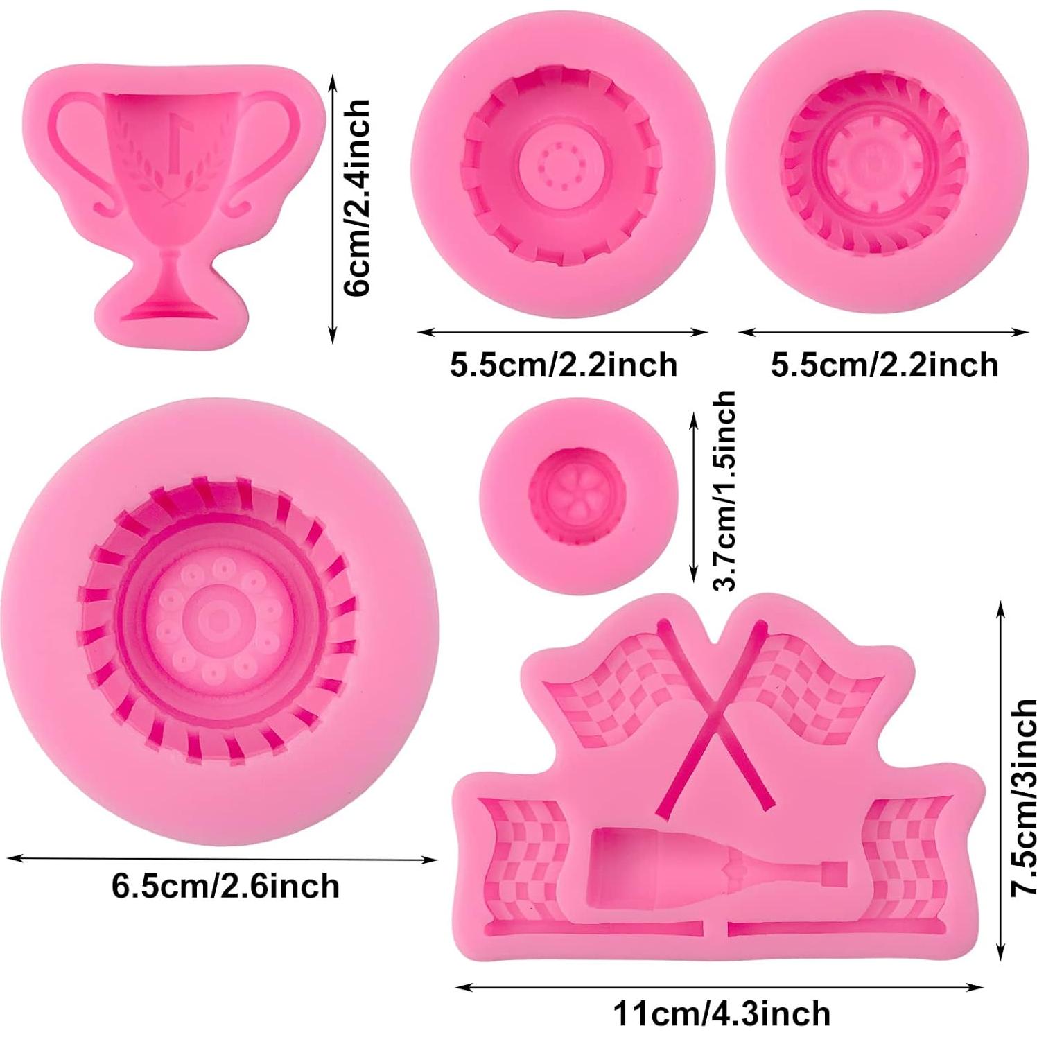 Moldes de Silicona KKONHII para Coche de Carreras 3D - 6 Piezas