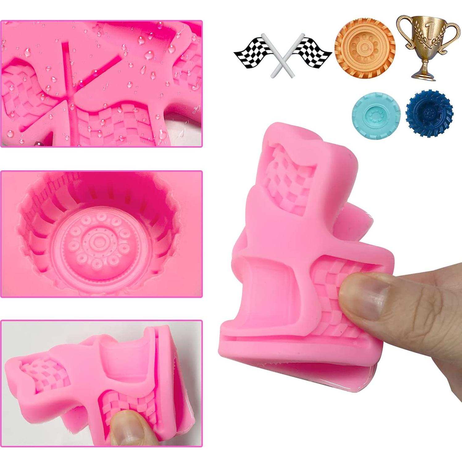 Moldes de Silicona KKONHII para Coche de Carreras 3D - 6 Piezas