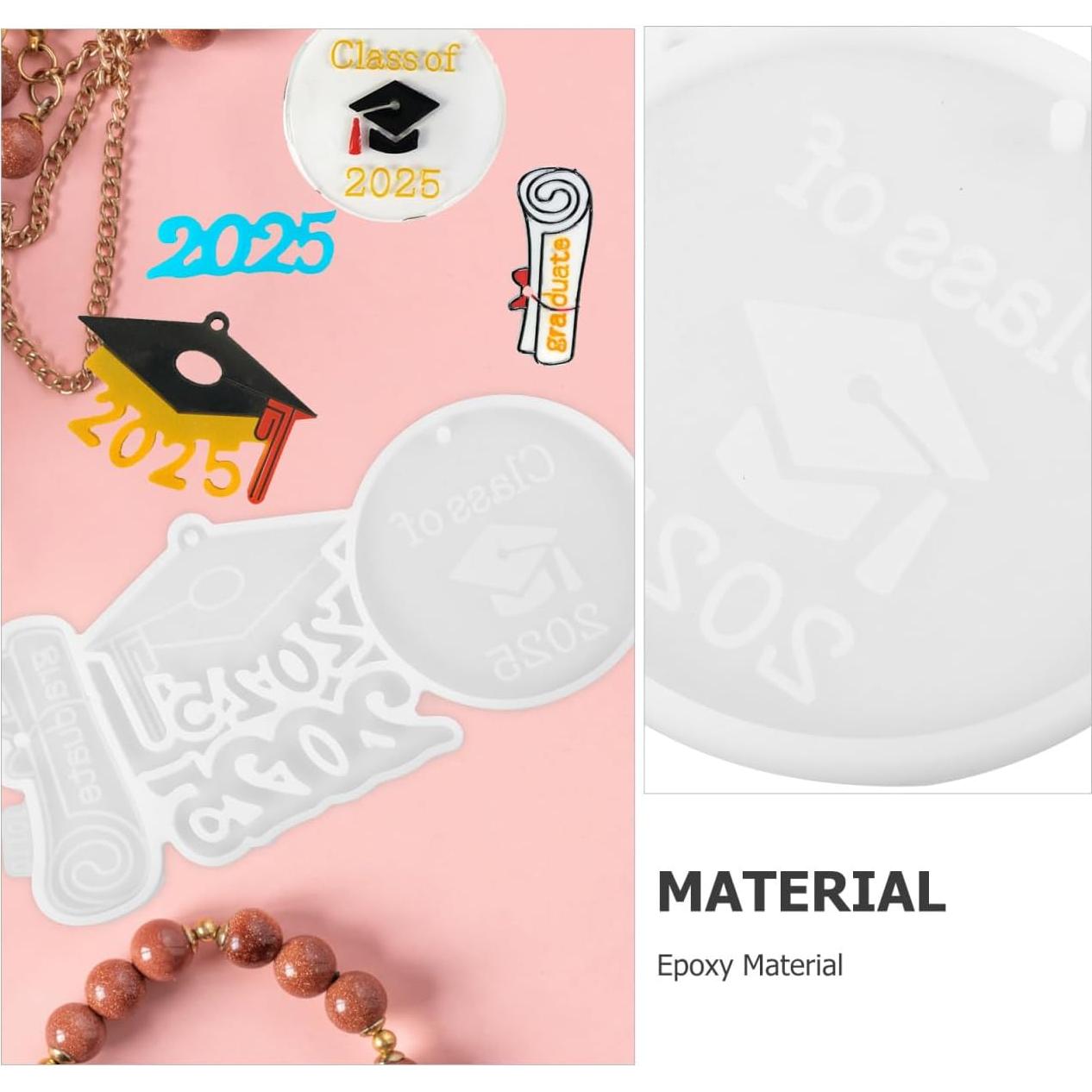 Molde de Silicona para Llaveros de Graduación LALAFINA 17.5x8.5cm