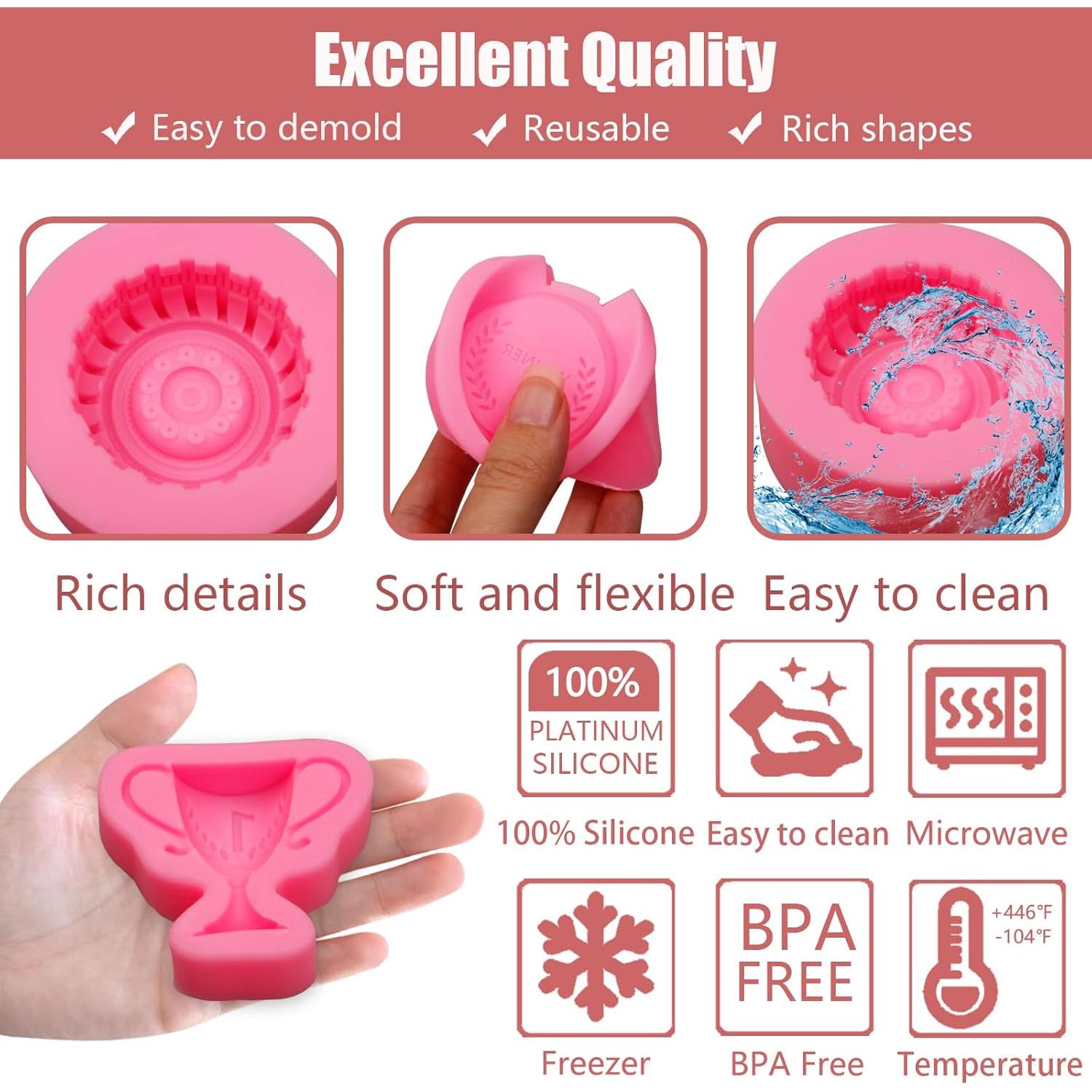 Moldes de Silicona para Pasteles de Coche de Carreras 5 Pcs