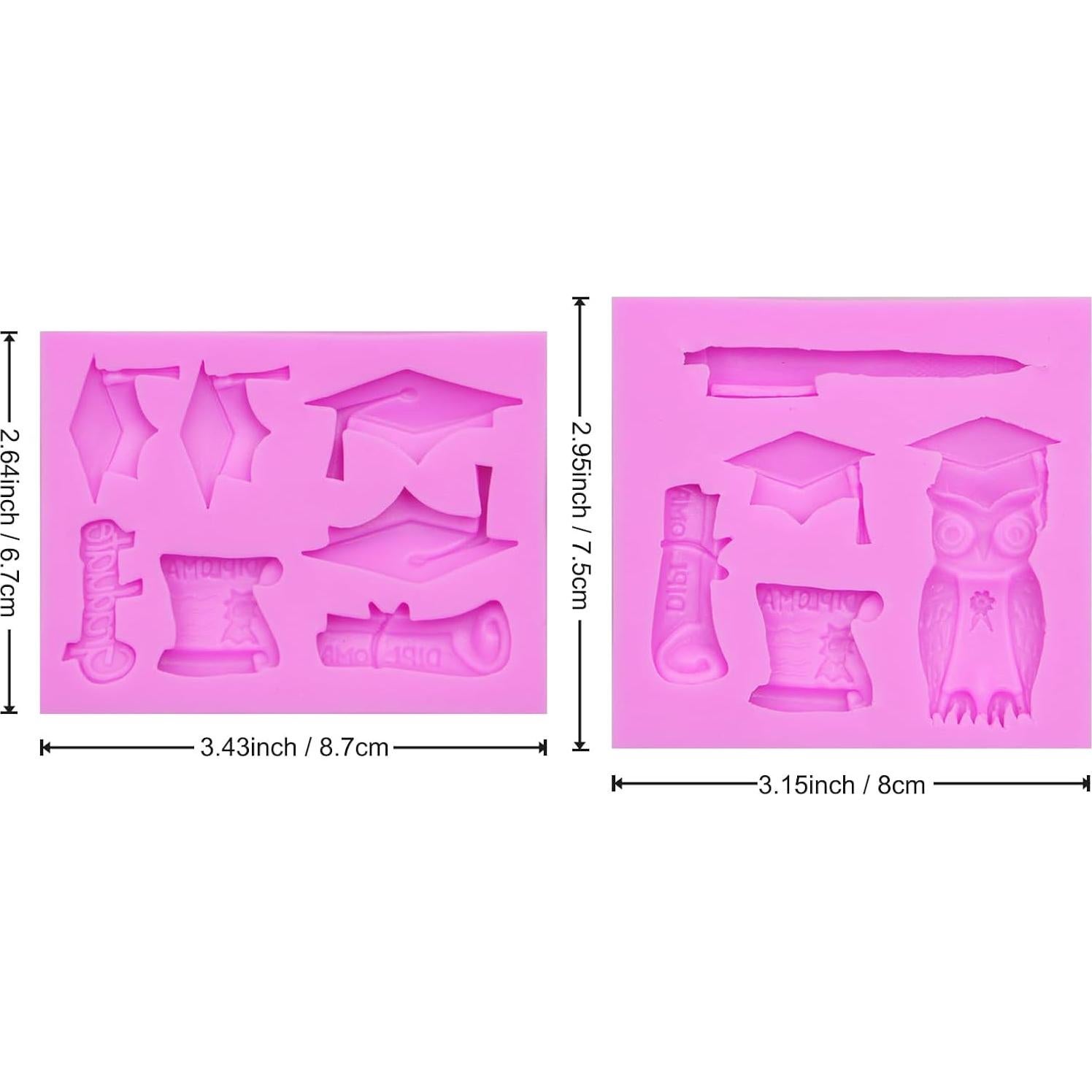 Moldes de Silicona para Graduación ACVCATTO - 2 Piezas