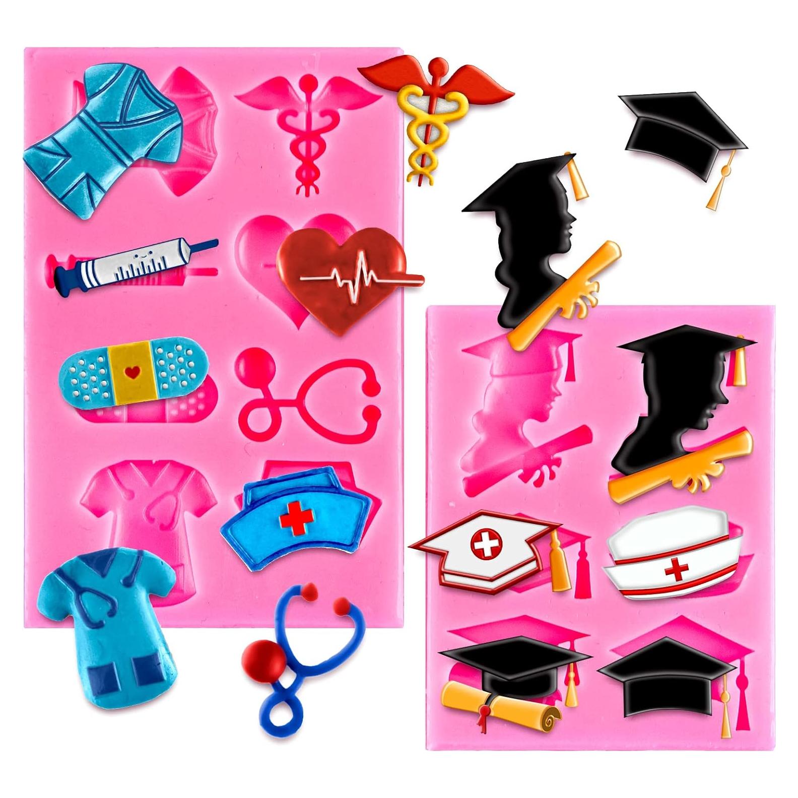 Moldes de Silicona para Fondant Whaline - Graduación Enfermera
