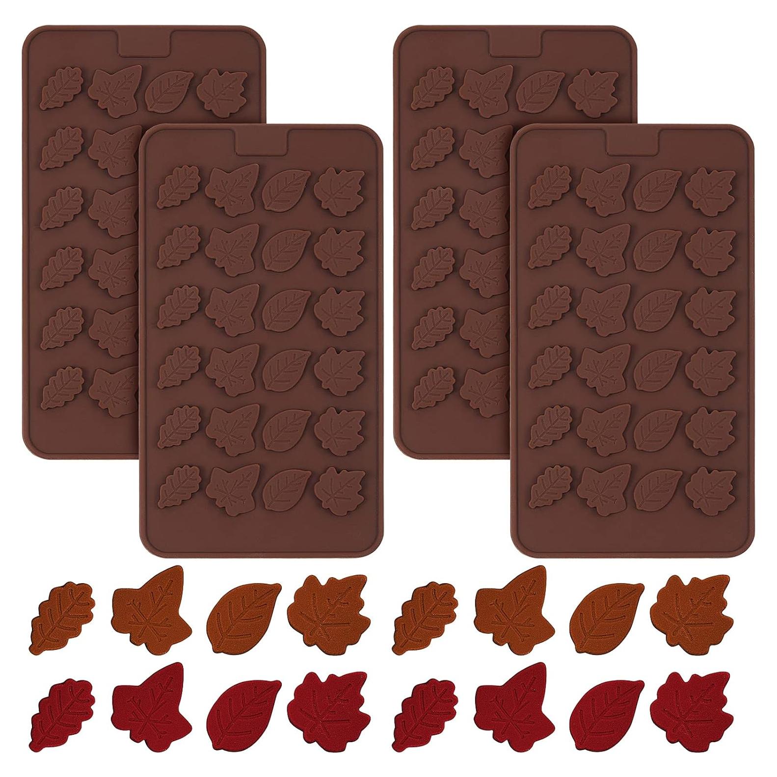 Molde de Silicona Patelai Hoja de Arce 4 Piezas 20x10 cm