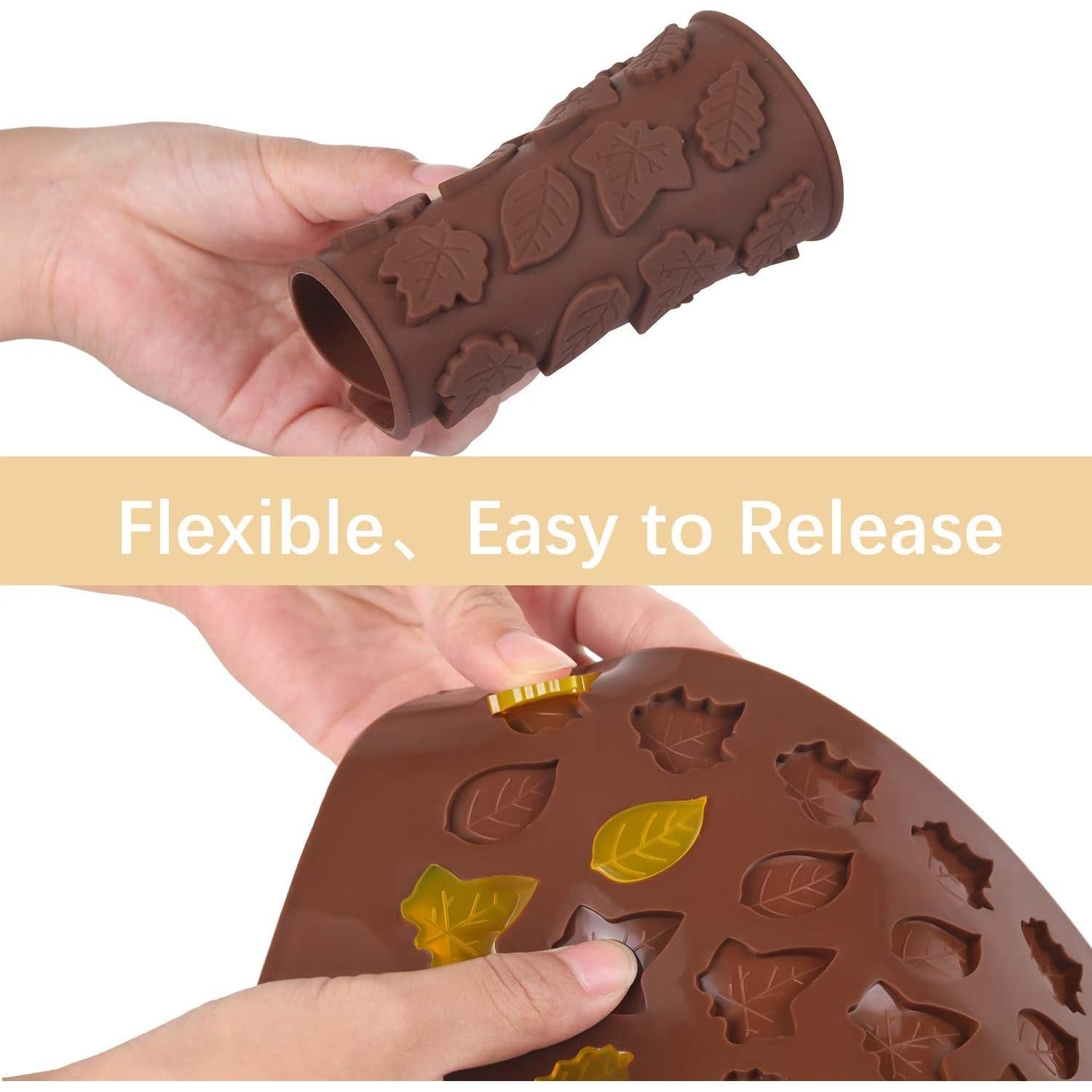 Molde de Silicona Patelai Hoja de Arce 4 Piezas 20x10 cm