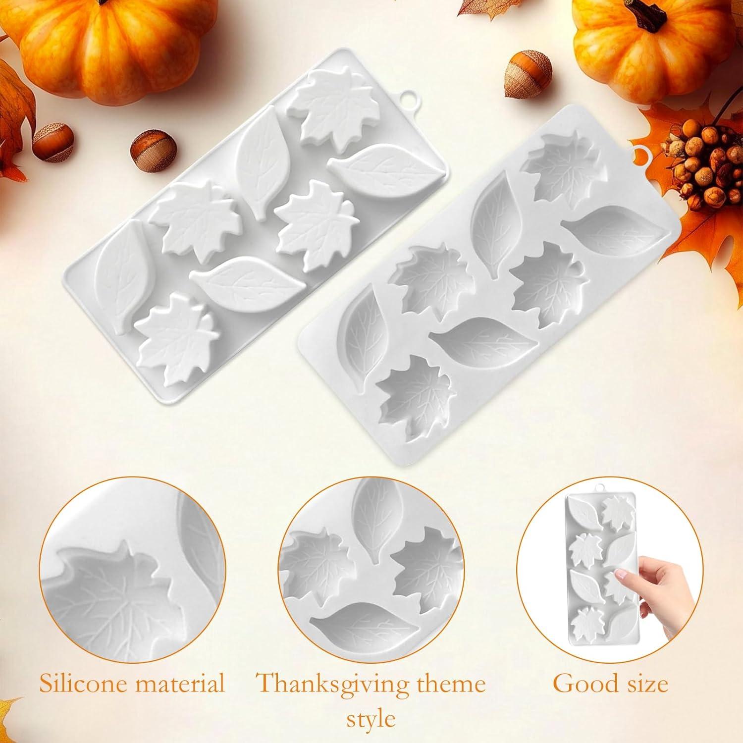 Moldes de Silicona HINGTAI Hoja de Arce Otoñal 2 Pcs