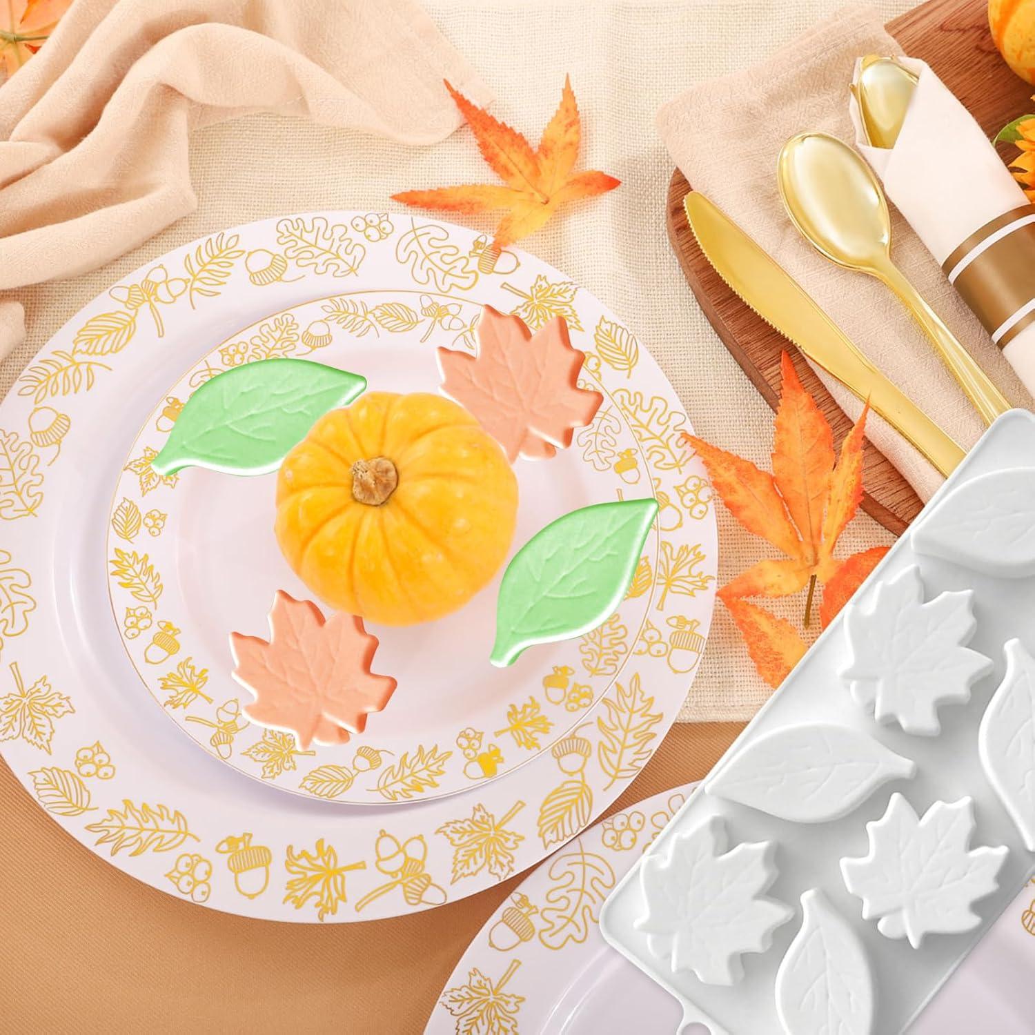 Moldes de Silicona HINGTAI Hoja de Arce Otoñal 2 Pcs