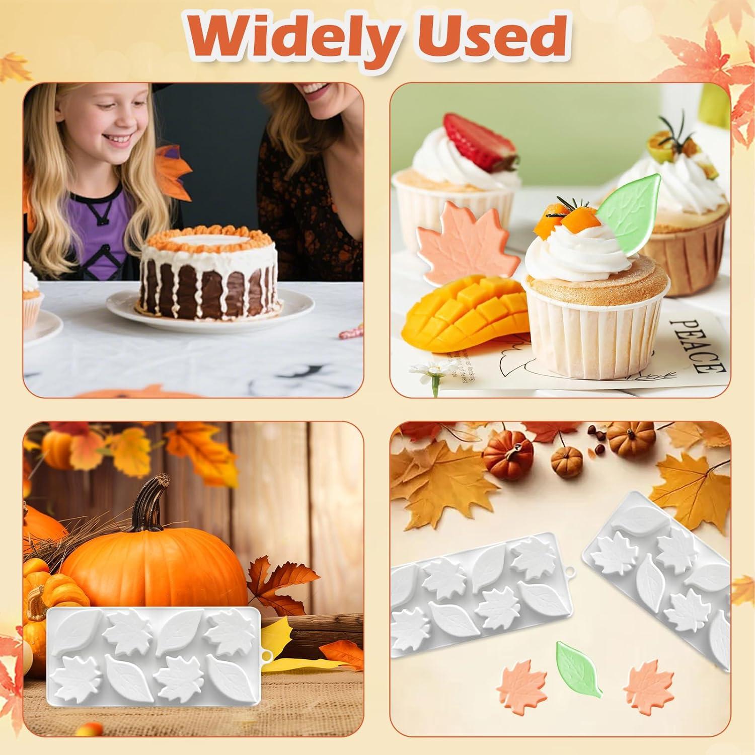 Moldes de Silicona HINGTAI Hoja de Arce Otoñal 2 Pcs