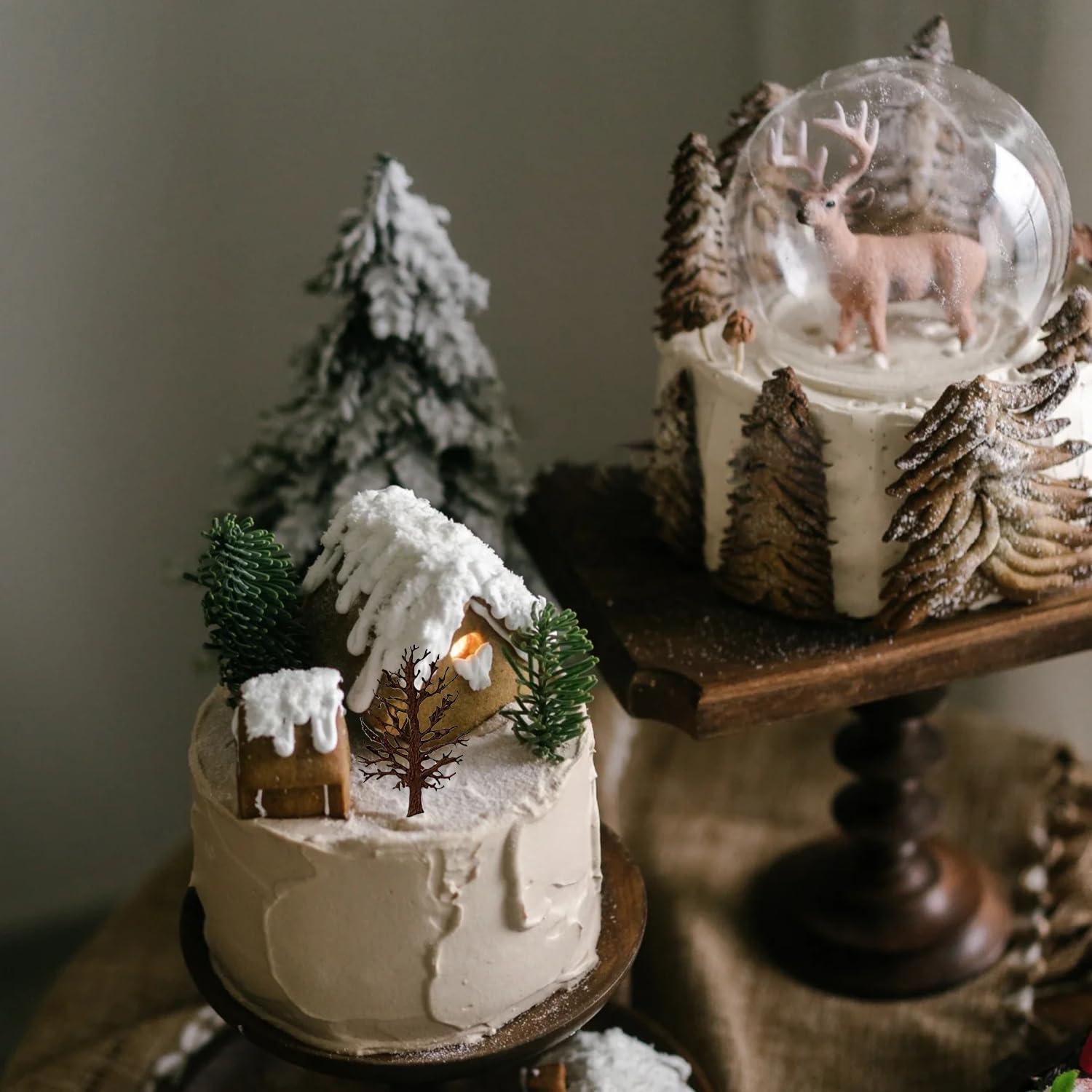 Christmas Tree Fondant Cake Silicone Mold For Xmas Birthday Party DIY Cake Decorating Cupcake Topper Candy Chocolate Gum Paste Polymer Clay