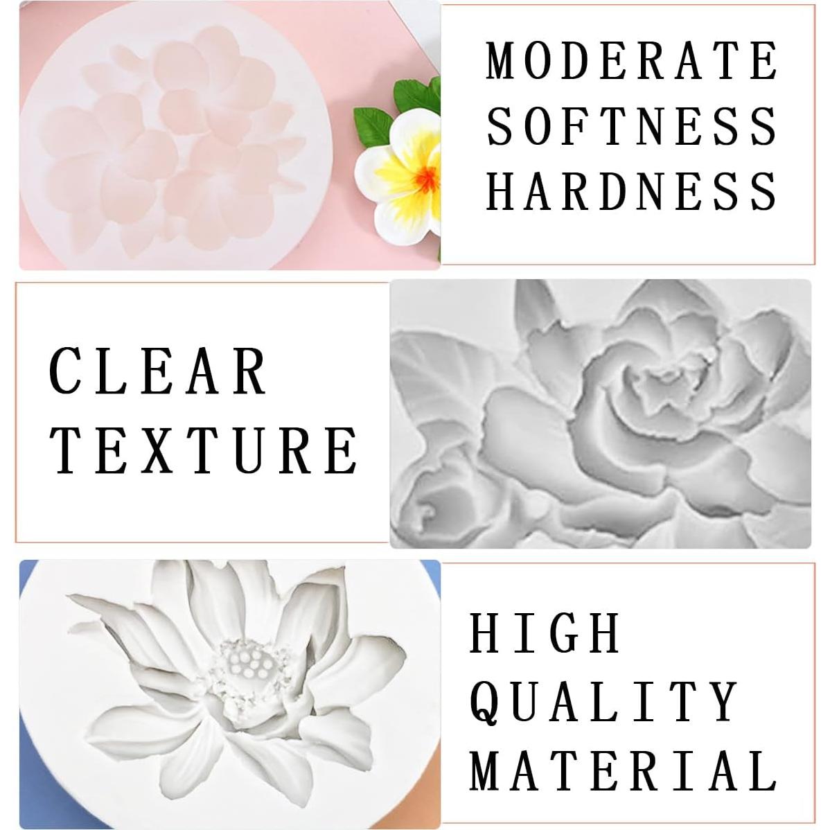 Moldes de Silicona para Flores KuuGuu - 3 Piezas para Fondant