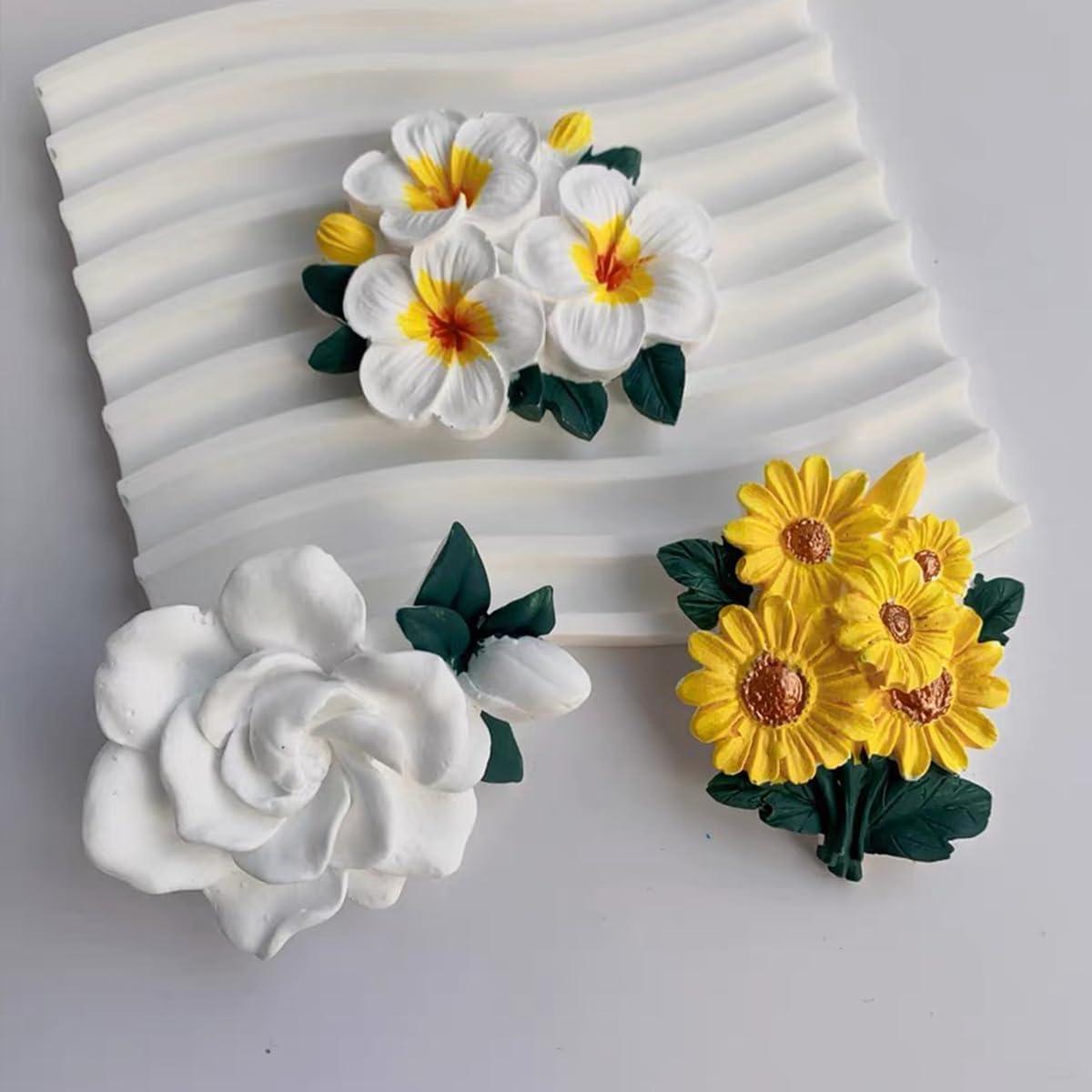 Moldes de Silicona para Flores KuuGuu - 3 Piezas para Fondant