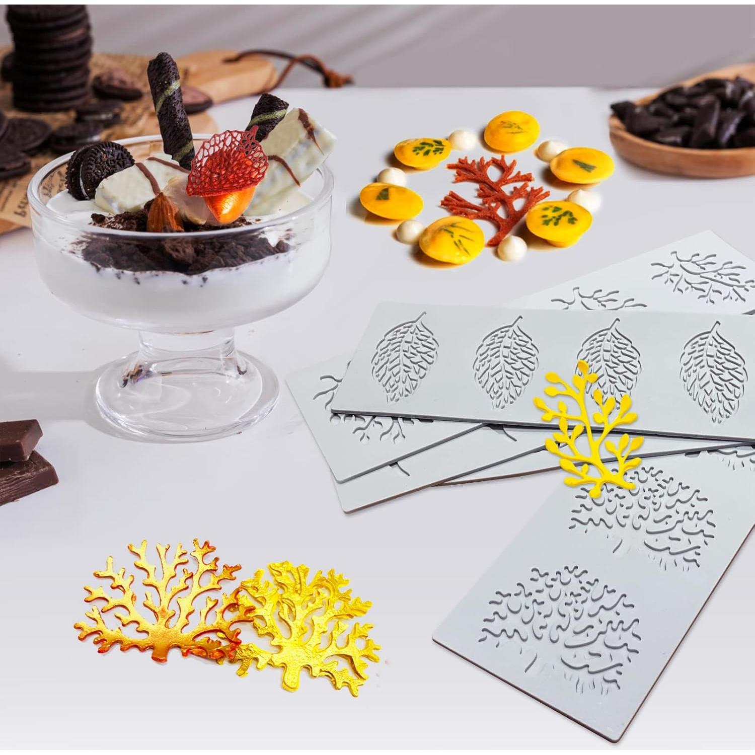 5 Moldes de Silicona para Hornear Hojas SanZaoGang 3D