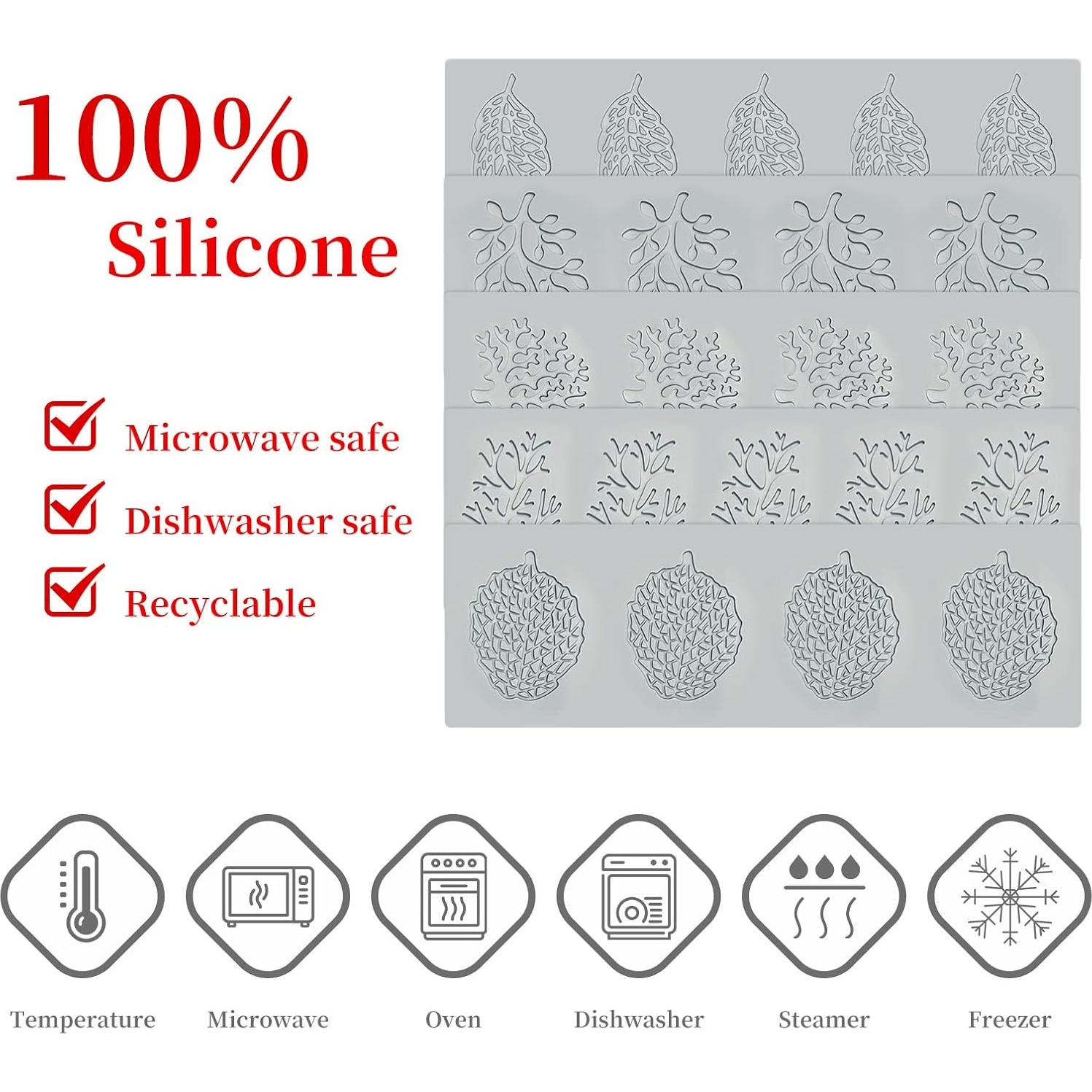 5 Moldes de Silicona para Hornear Hojas SanZaoGang 3D