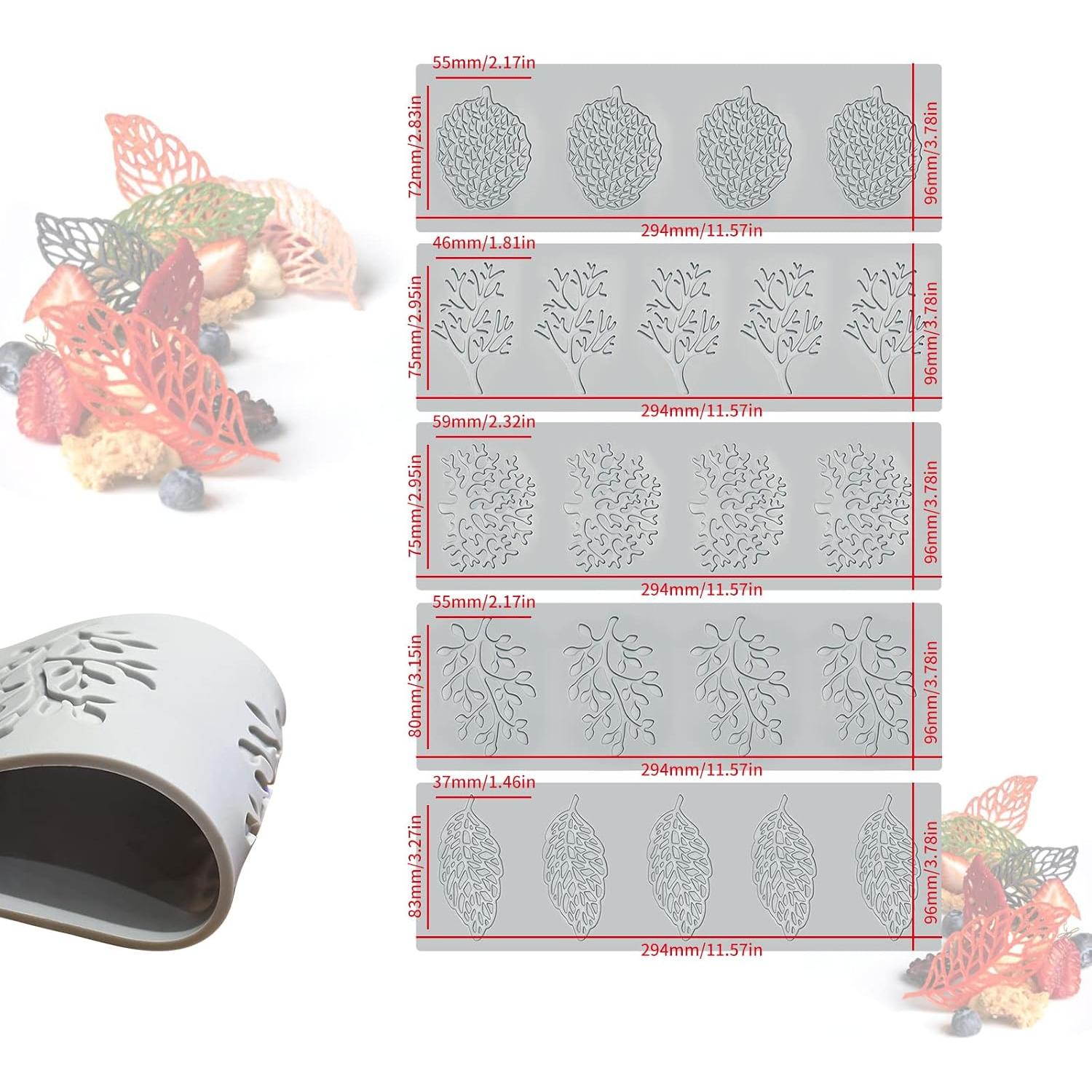 5 Moldes de Silicona para Hornear Hojas SanZaoGang 3D