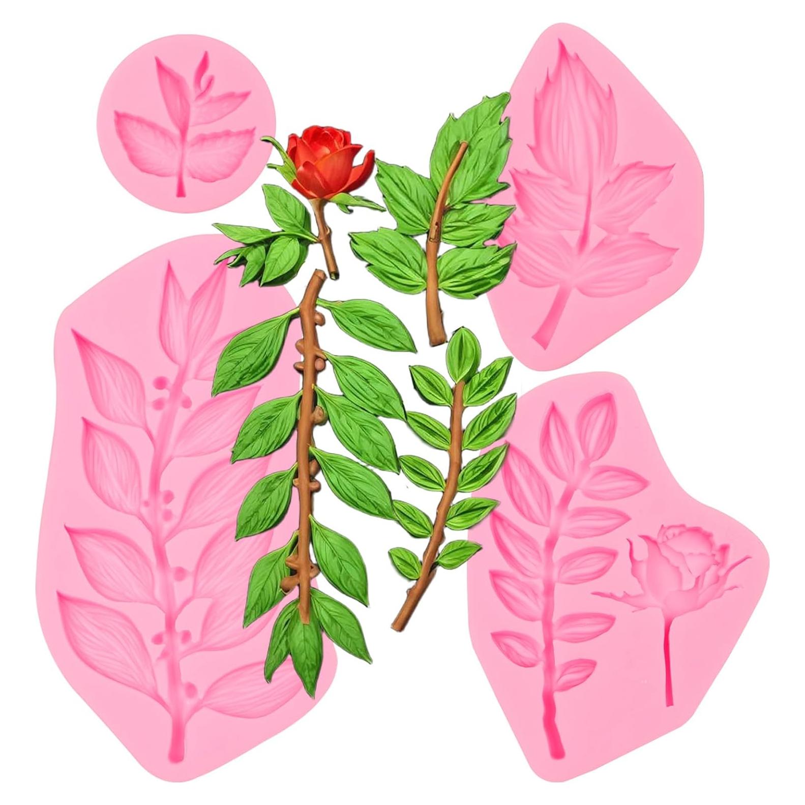 Juego de Moldes de Silicona Rosa Octhallow para Pasteles - 5 Piezas