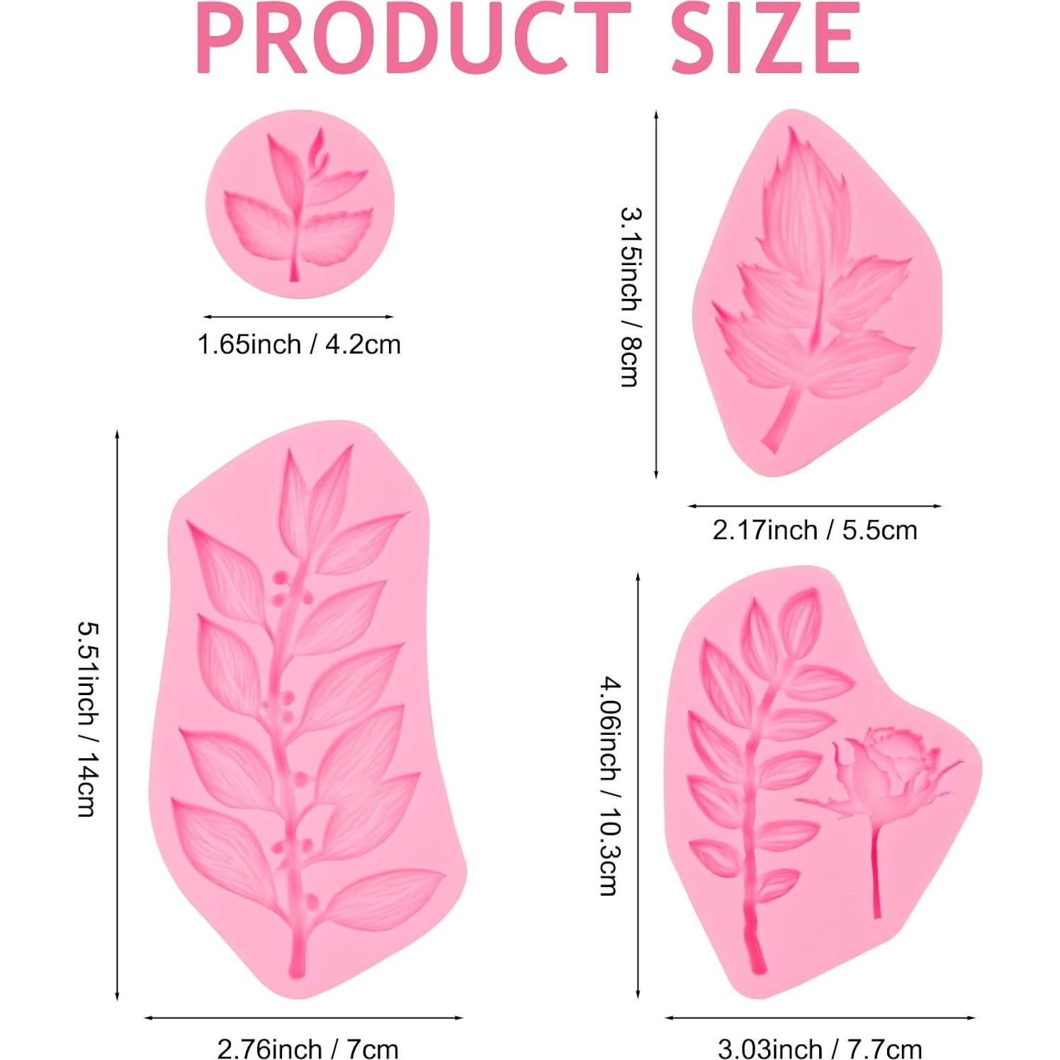 Juego de Moldes de Silicona Rosa Octhallow para Pasteles - 5 Piezas