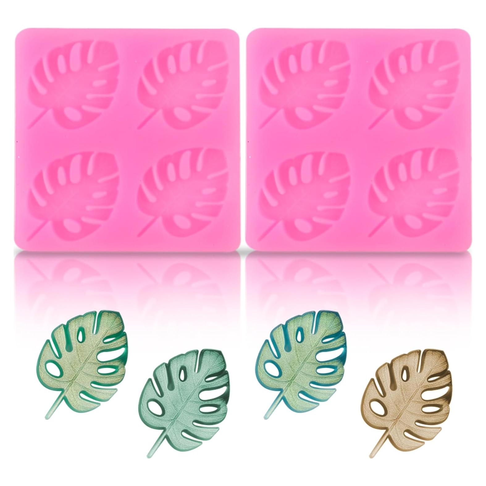 Moldes de Silicona de Hojas Tropicales Ysqool 2 Pcs 6.8 cm