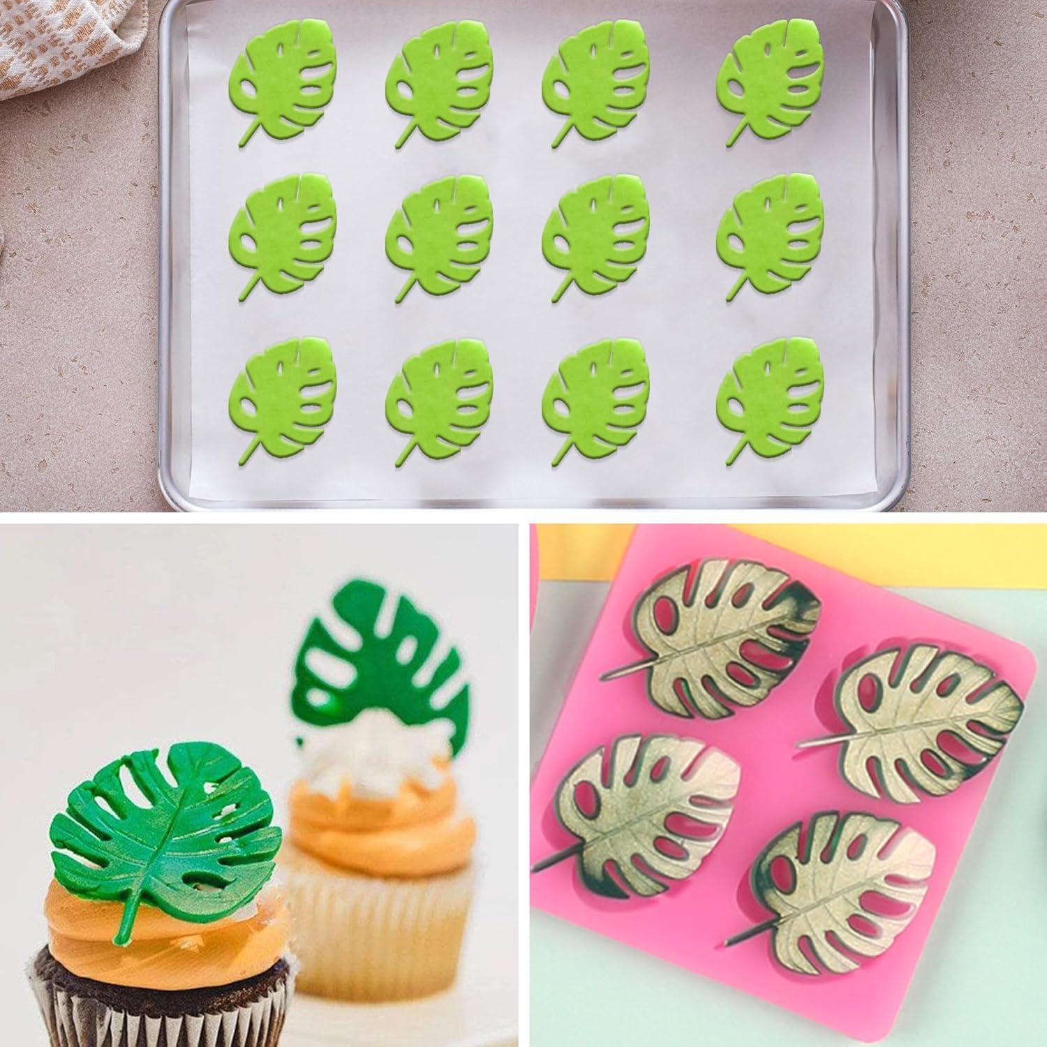 Moldes de Silicona de Hojas Tropicales Ysqool 2 Pcs 6.8 cm