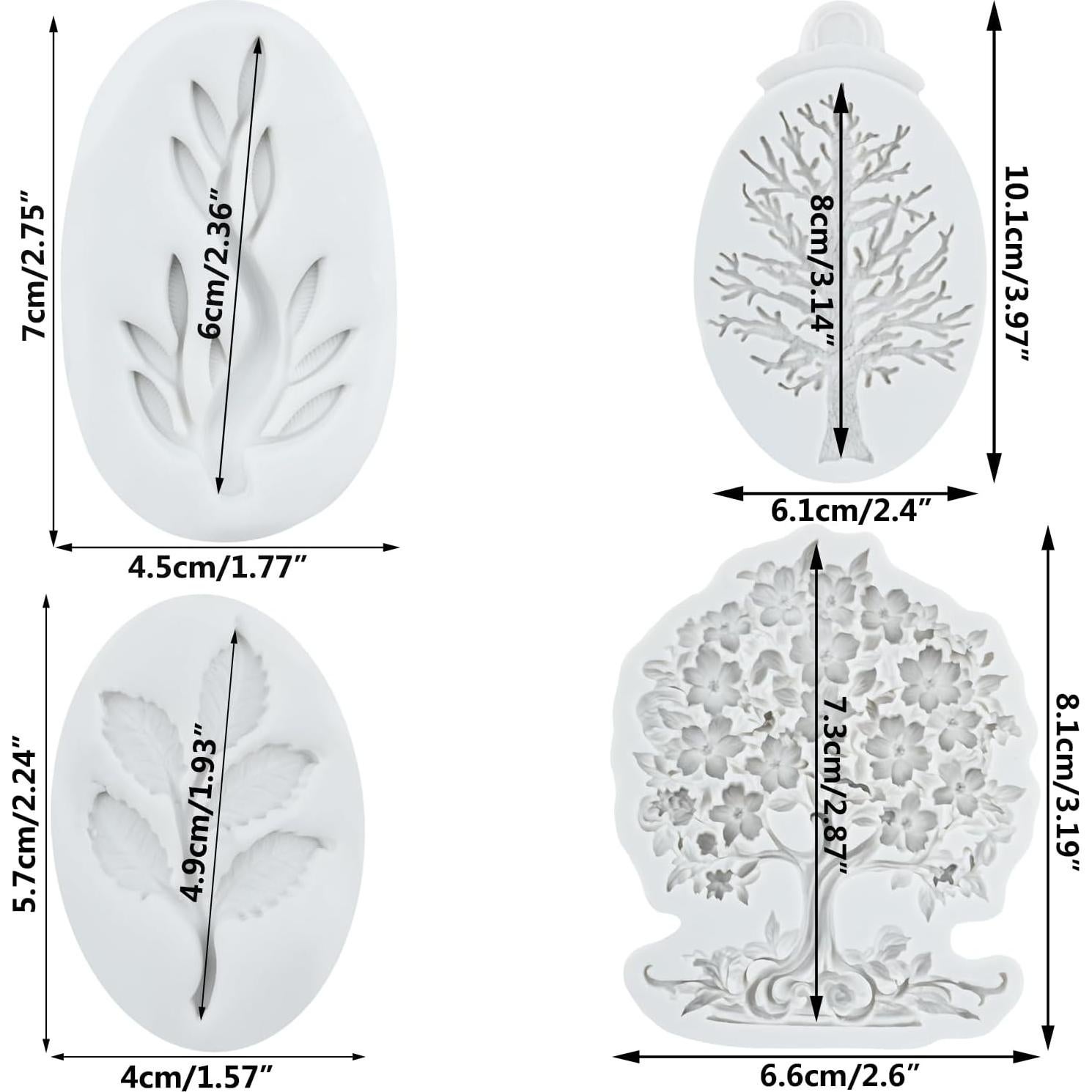 Molde de Silicona para Fondant Lingzhi - Set de 4 Piezas