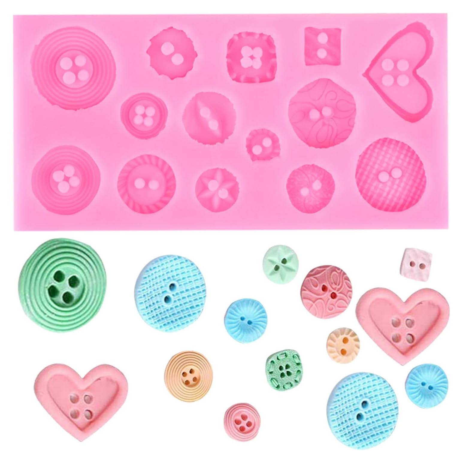 Button Fondant Silicone Mold For Cake Decorating Cupcake Topper Candy Chocolate Gum Paste Polymer Clay