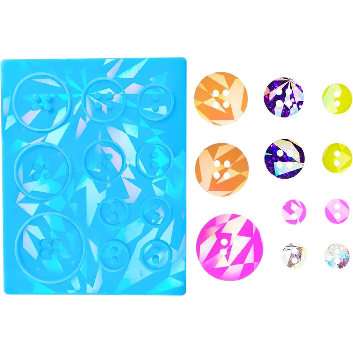 Molde de Silicona para Botones Holográficos MENGZHIAO 8.9x7cm
