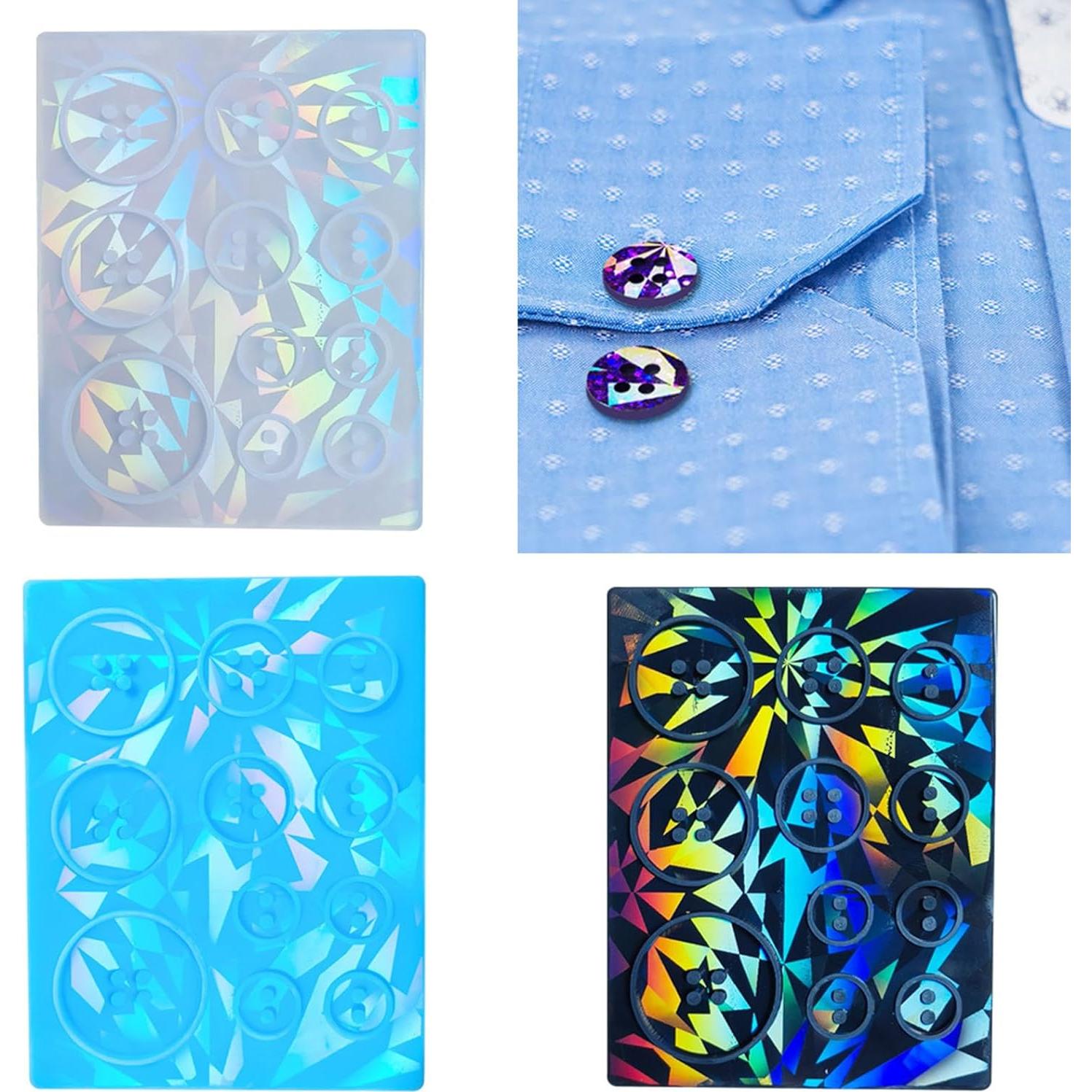 Molde de Silicona para Botones Holográficos MENGZHIAO 8.9x7cm