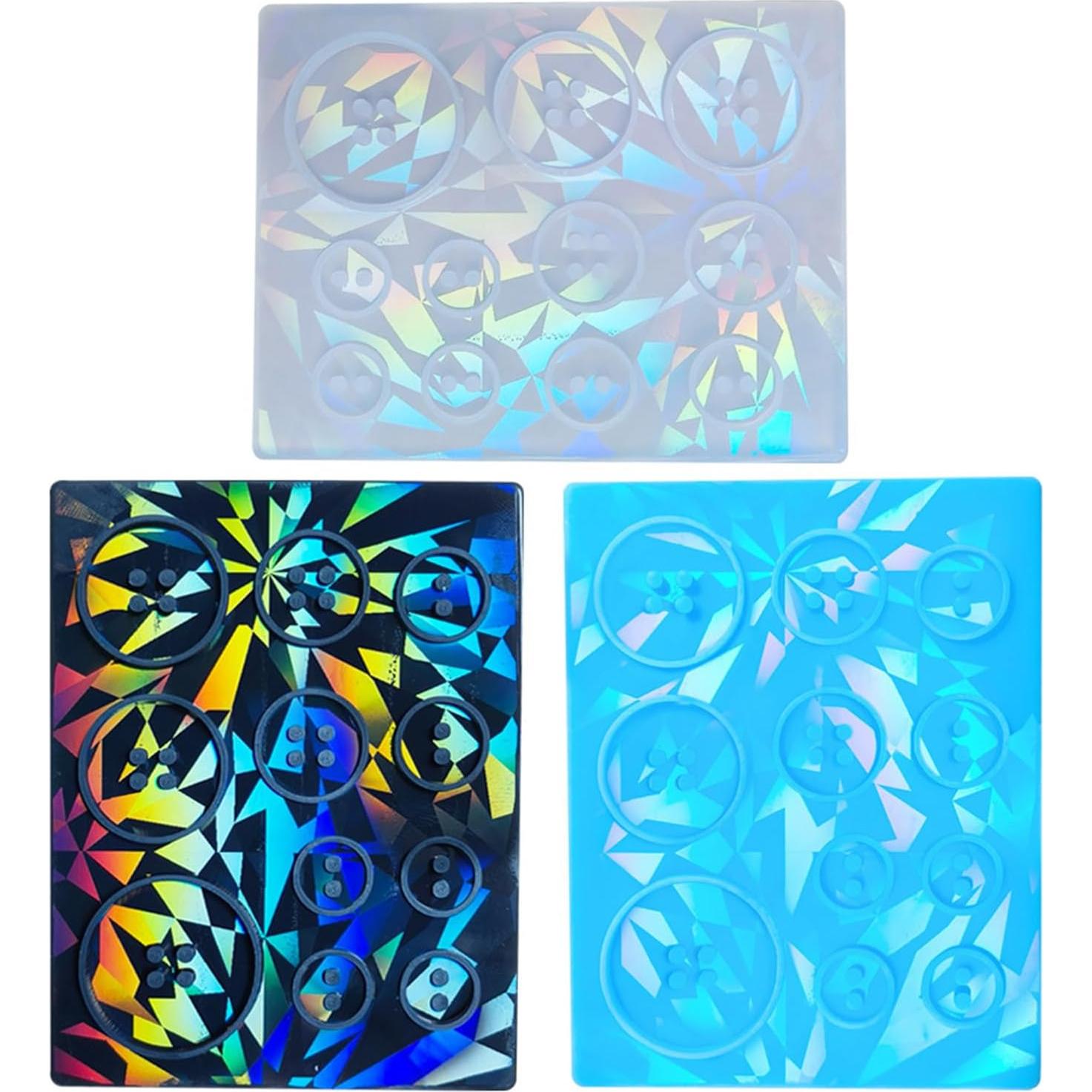 Molde de Silicona para Botones Holográficos MENGZHIAO 8.9x7cm
