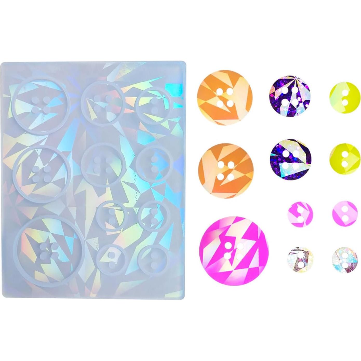 Molde de Silicona para Botones Holográficos MENGZHIAO 8.9x7cm