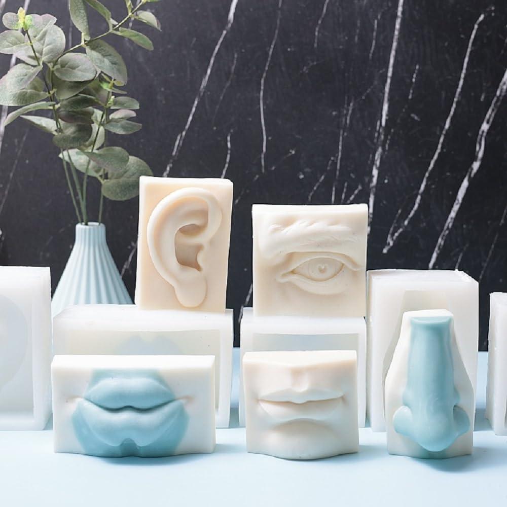 Molde de silicona facial XMOX para velas y jabones 8.4x11.2 cm